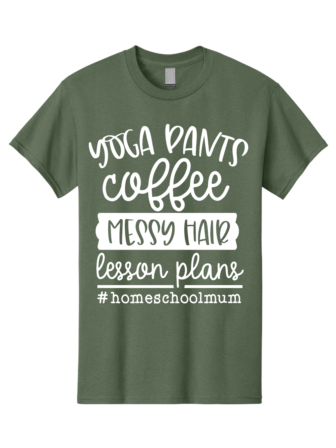 Yoga-Pants-Coffee-Messy-Hair-Lesson-Plans Men'S Graphic Tee, 100% Cotton, Comfortable Casual Summer Wear, Machine Washable, Homeschooling Mom, Yoga Pants, Messy Bun, Coffee Break, Lesson Plans, Mom Life, Homeschooling Lifestyle, Aab460