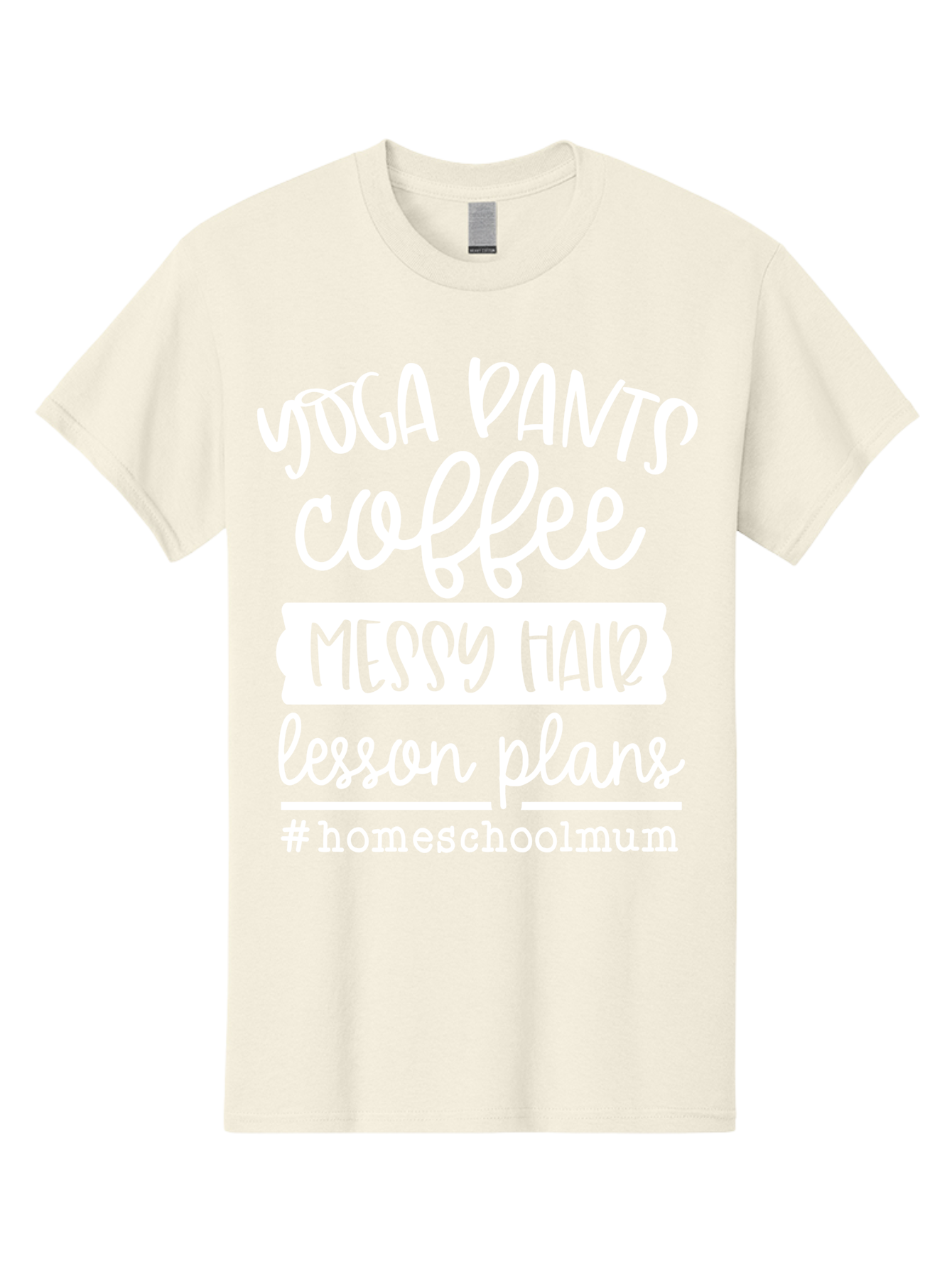 Yoga-Pants-Coffee-Messy-Hair-Lesson-Plans Men'S Graphic Tee, 100% Cotton, Comfortable Casual Summer Wear, Machine Washable, Homeschooling Mom, Yoga Pants, Messy Bun, Coffee Break, Lesson Plans, Mom Life, Homeschooling Lifestyle, Aab460