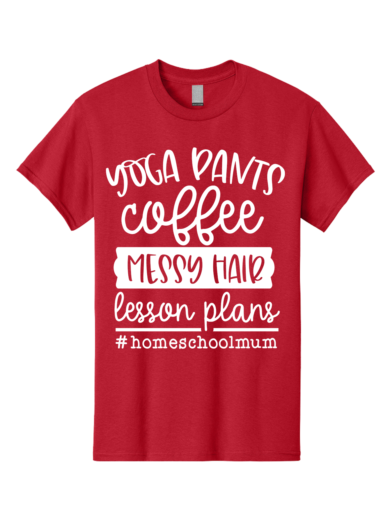 Yoga-Pants-Coffee-Messy-Hair-Lesson-Plans Men'S Graphic Tee, 100% Cotton, Comfortable Casual Summer Wear, Machine Washable, Homeschooling Mom, Yoga Pants, Messy Bun, Coffee Break, Lesson Plans, Mom Life, Homeschooling Lifestyle, Aab460