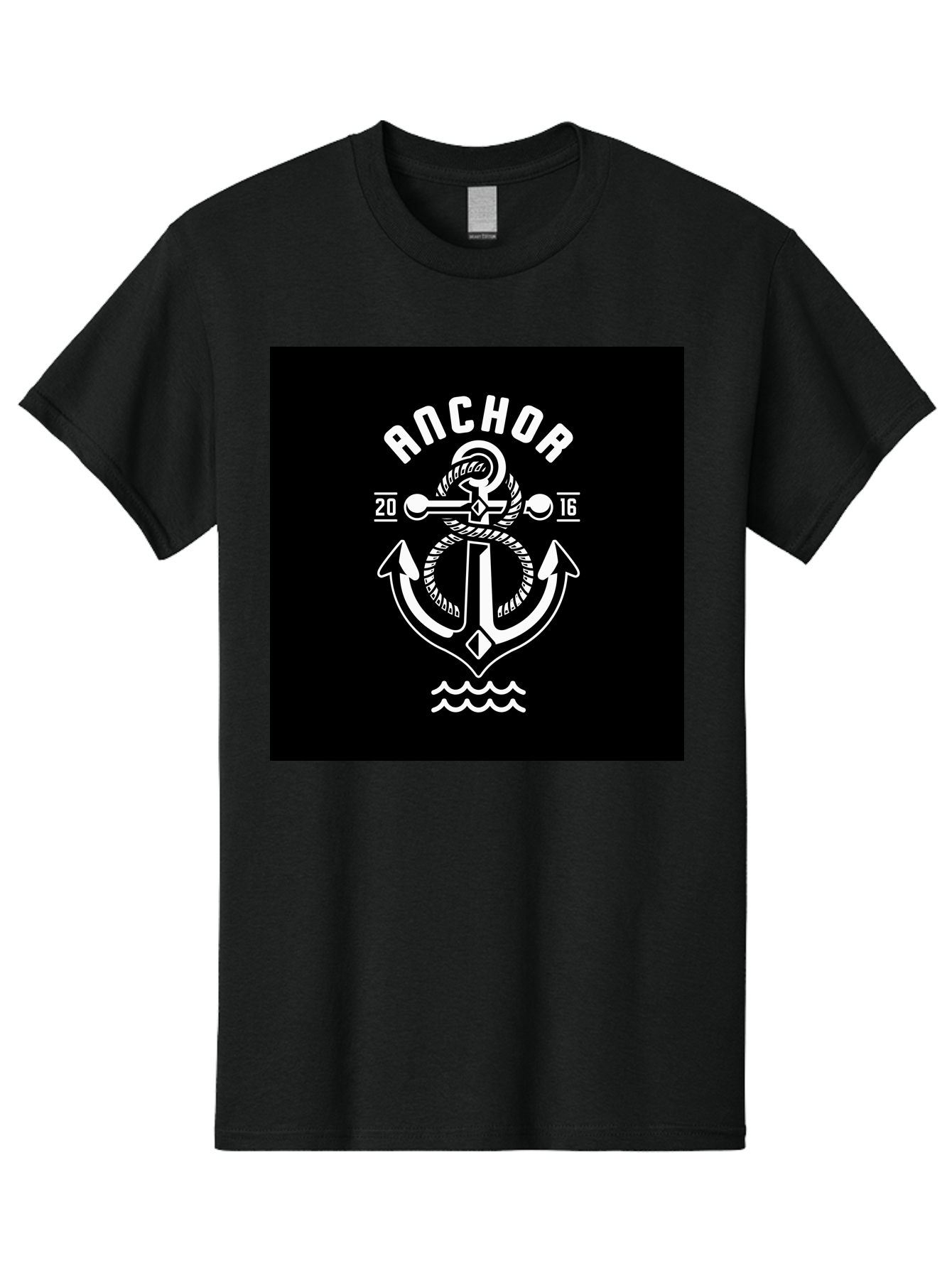 Anchor-2016 Men'S Graphic Tee, 100% Cotton, Comfortable Casual Summer Wear, Machine Washable, Anchor Logo, Nautical Design, Vintage Style, Maritime Symbol, Rope Detail, Anchor Emblem, Sailing Theme, Retro Aesthetic, Sea Waves Aab461