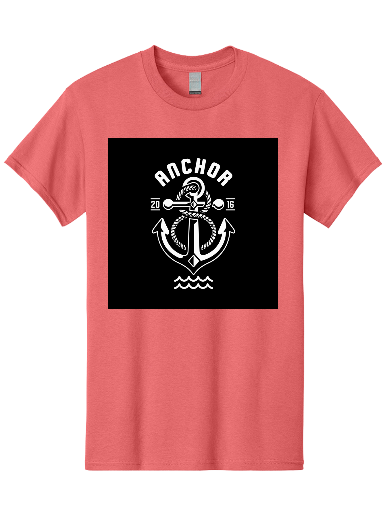Anchor-2016 Men'S Graphic Tee, 100% Cotton, Comfortable Casual Summer Wear, Machine Washable, Anchor Logo, Nautical Design, Vintage Style, Maritime Symbol, Rope Detail, Anchor Emblem, Sailing Theme, Retro Aesthetic, Sea Waves Aab461