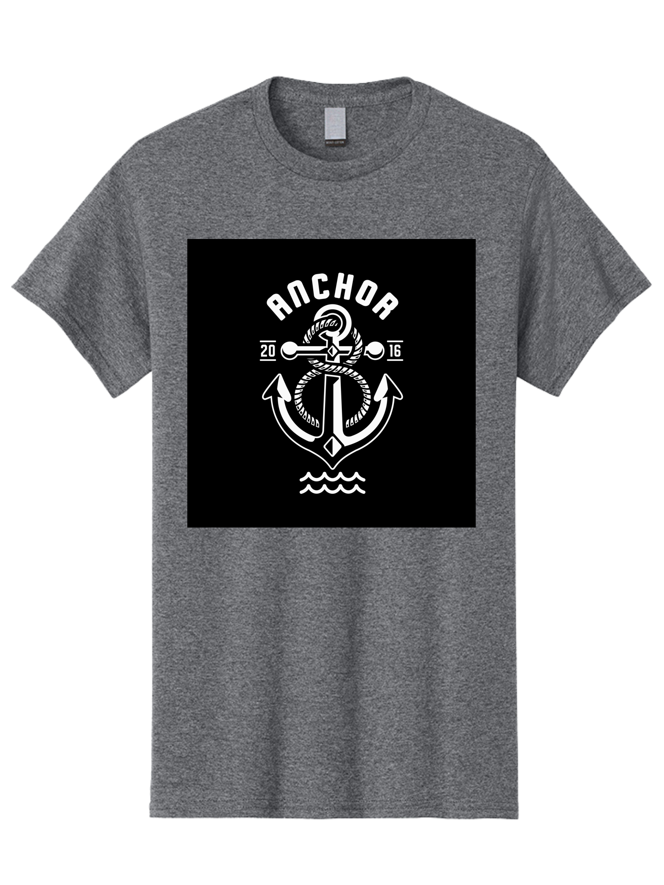 Anchor-2016 Men'S Graphic Tee, 100% Cotton, Comfortable Casual Summer Wear, Machine Washable, Anchor Logo, Nautical Design, Vintage Style, Maritime Symbol, Rope Detail, Anchor Emblem, Sailing Theme, Retro Aesthetic, Sea Waves Aab461