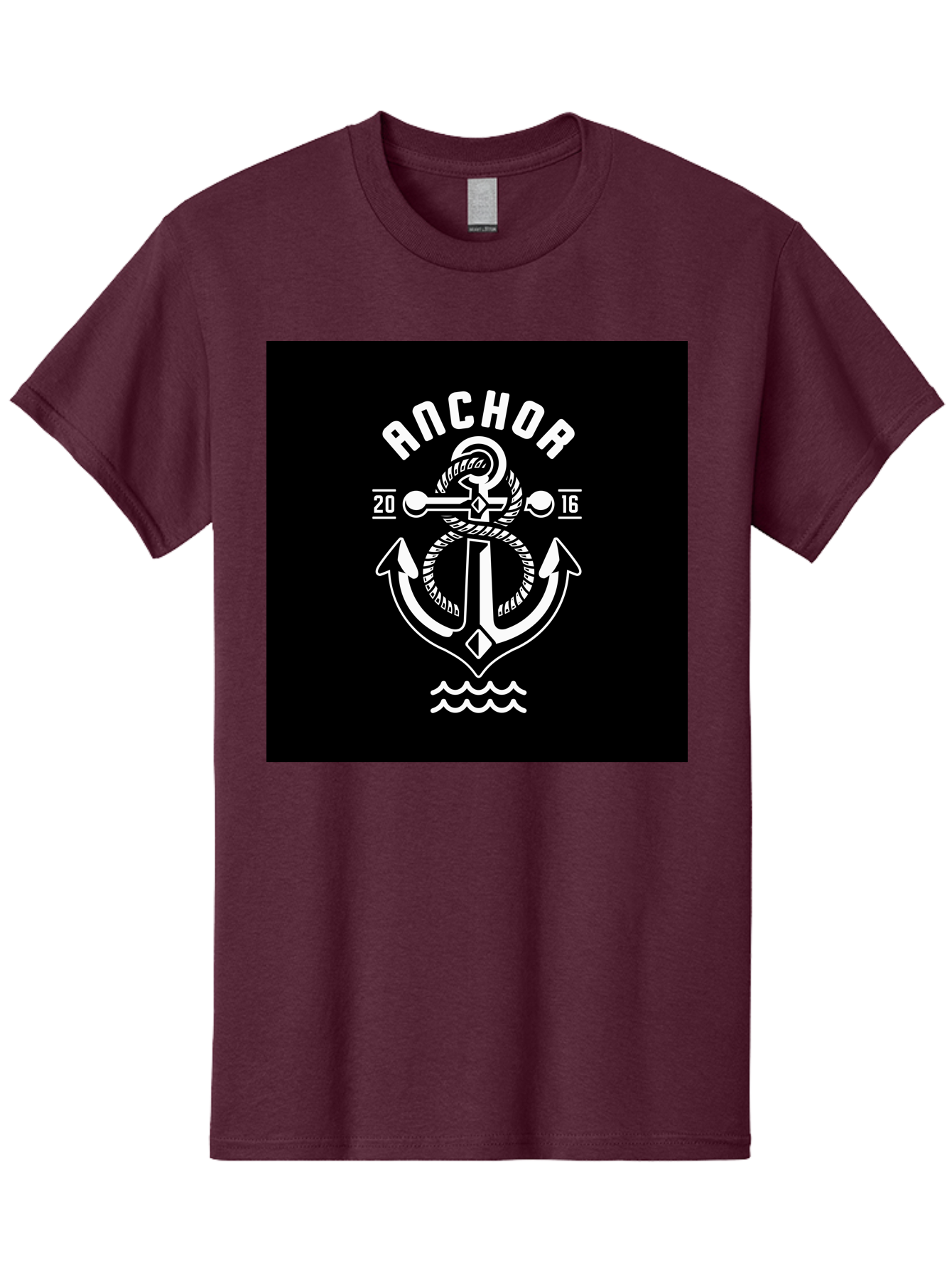 Anchor-2016 Men'S Graphic Tee, 100% Cotton, Comfortable Casual Summer Wear, Machine Washable, Anchor Logo, Nautical Design, Vintage Style, Maritime Symbol, Rope Detail, Anchor Emblem, Sailing Theme, Retro Aesthetic, Sea Waves Aab461