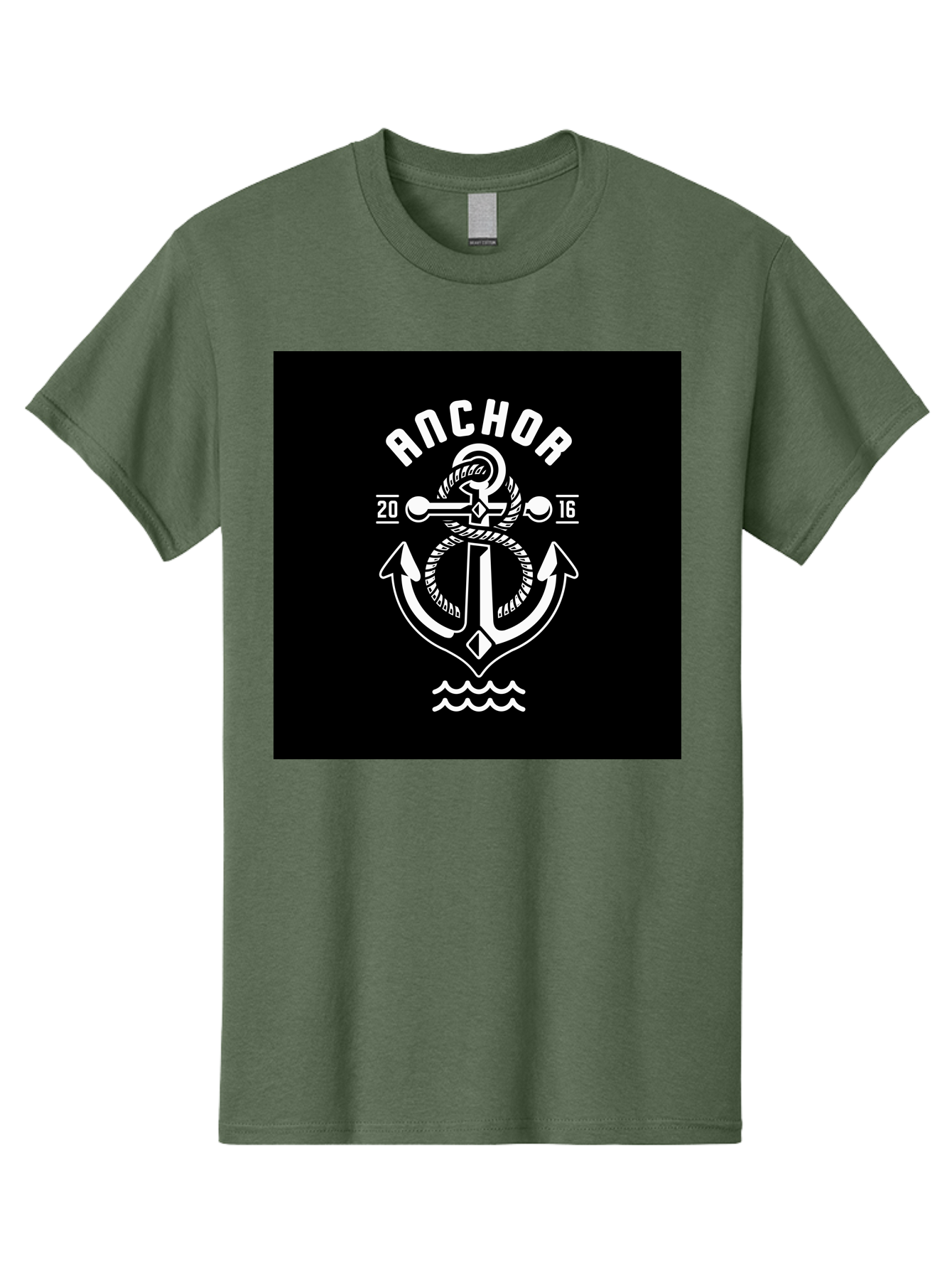 Anchor-2016 Men'S Graphic Tee, 100% Cotton, Comfortable Casual Summer Wear, Machine Washable, Anchor Logo, Nautical Design, Vintage Style, Maritime Symbol, Rope Detail, Anchor Emblem, Sailing Theme, Retro Aesthetic, Sea Waves Aab461
