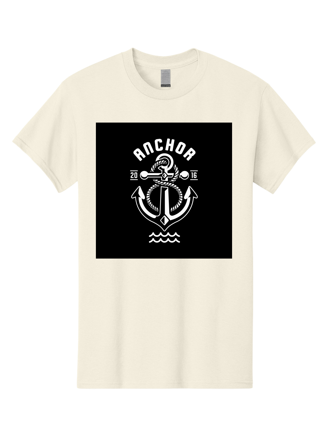 Anchor-2016 Men'S Graphic Tee, 100% Cotton, Comfortable Casual Summer Wear, Machine Washable, Anchor Logo, Nautical Design, Vintage Style, Maritime Symbol, Rope Detail, Anchor Emblem, Sailing Theme, Retro Aesthetic, Sea Waves Aab461