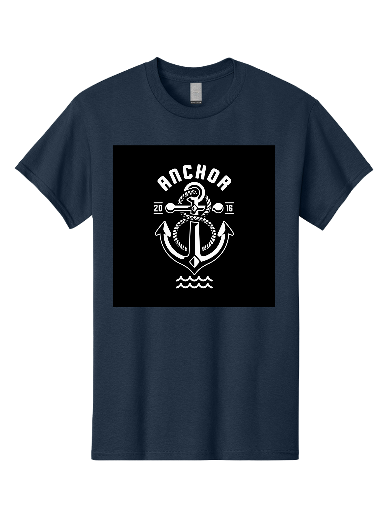 Anchor-2016 Men'S Graphic Tee, 100% Cotton, Comfortable Casual Summer Wear, Machine Washable, Anchor Logo, Nautical Design, Vintage Style, Maritime Symbol, Rope Detail, Anchor Emblem, Sailing Theme, Retro Aesthetic, Sea Waves Aab461