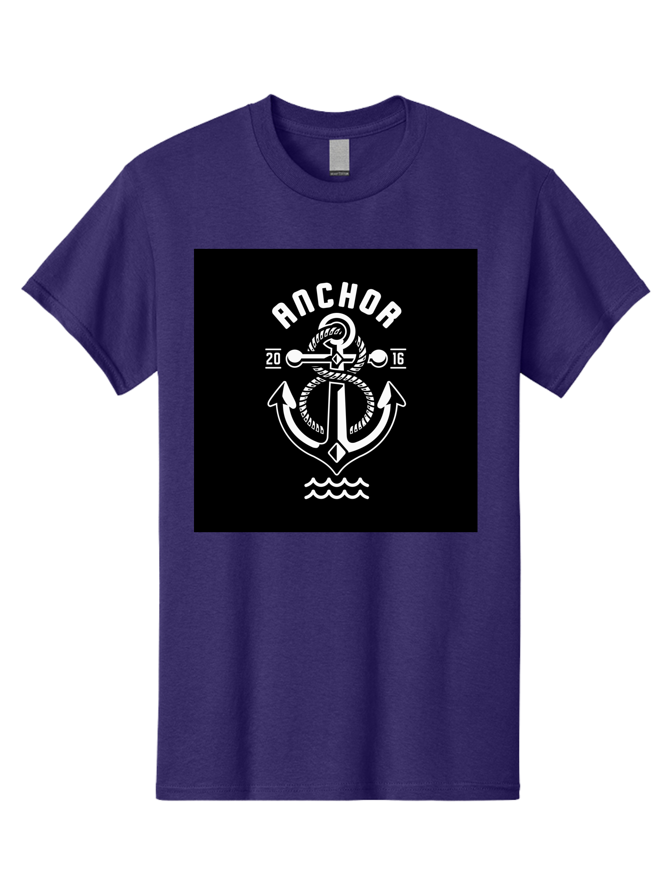 Anchor-2016 Men'S Graphic Tee, 100% Cotton, Comfortable Casual Summer Wear, Machine Washable, Anchor Logo, Nautical Design, Vintage Style, Maritime Symbol, Rope Detail, Anchor Emblem, Sailing Theme, Retro Aesthetic, Sea Waves Aab461