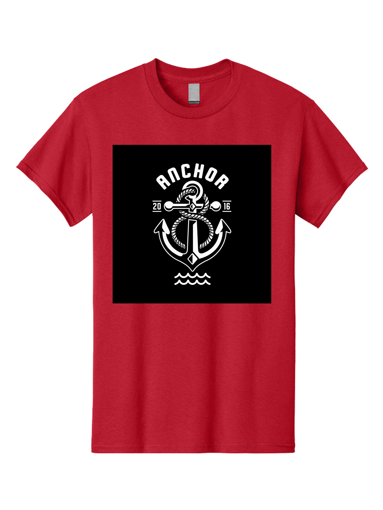 Anchor-2016 Men'S Graphic Tee, 100% Cotton, Comfortable Casual Summer Wear, Machine Washable, Anchor Logo, Nautical Design, Vintage Style, Maritime Symbol, Rope Detail, Anchor Emblem, Sailing Theme, Retro Aesthetic, Sea Waves Aab461