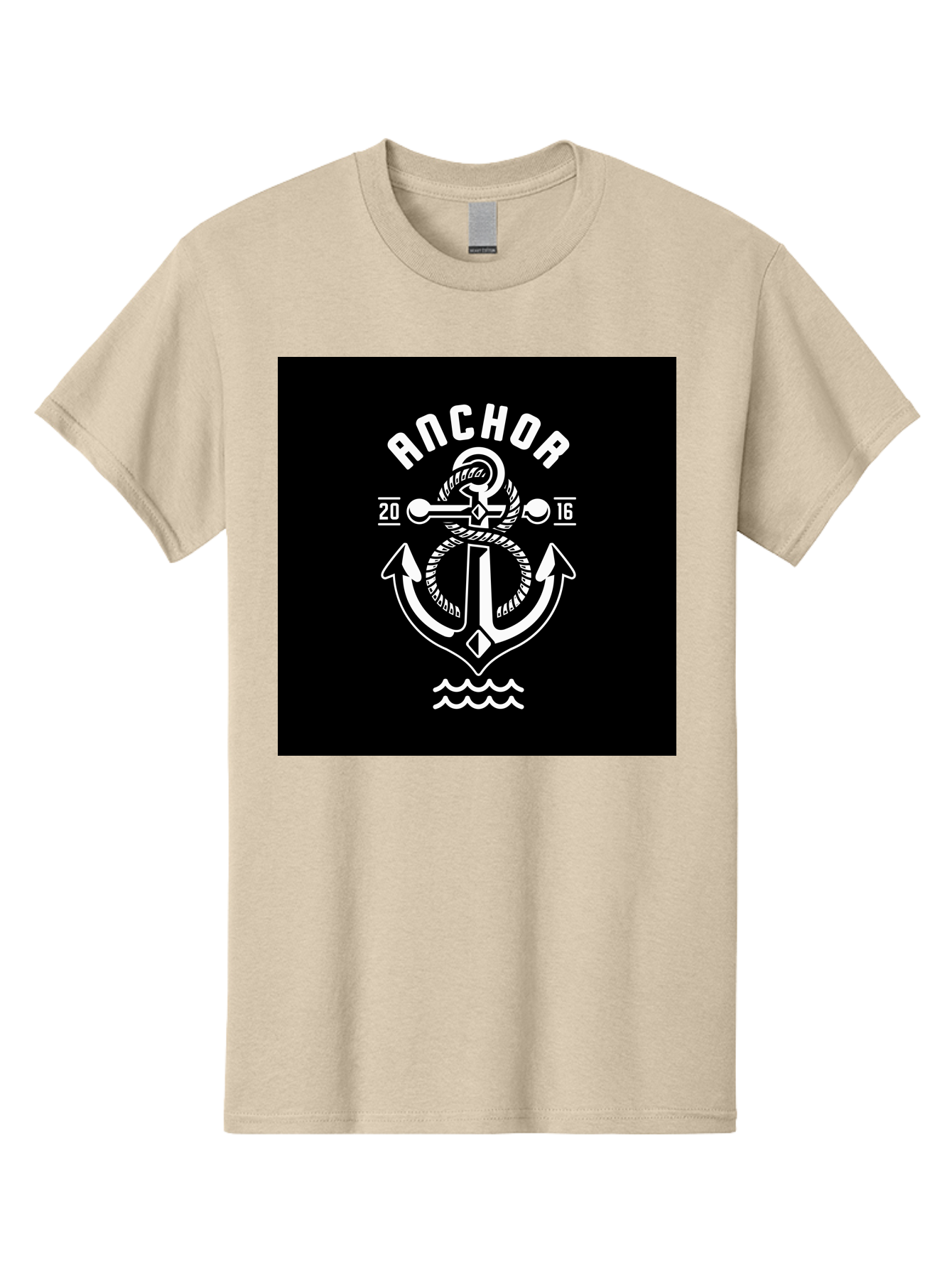 Anchor-2016 Men'S Graphic Tee, 100% Cotton, Comfortable Casual Summer Wear, Machine Washable, Anchor Logo, Nautical Design, Vintage Style, Maritime Symbol, Rope Detail, Anchor Emblem, Sailing Theme, Retro Aesthetic, Sea Waves Aab461