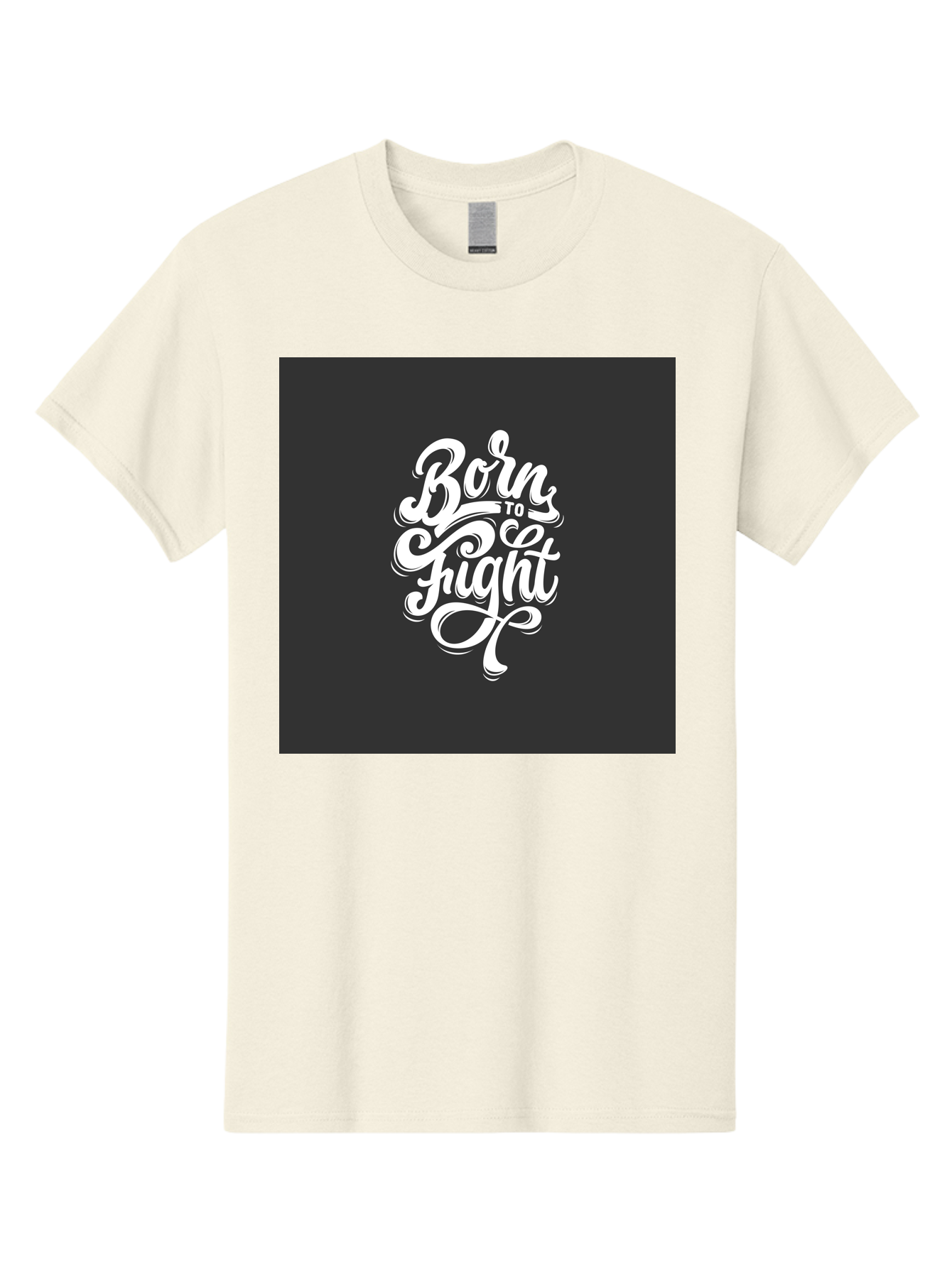 Born-To-Fight Men'S Graphic Tee, 100% Cotton, Comfortable Casual Summer Wear, Machine Washable, Motivational Quote, Inspirational Phrase, Bold Typography, White Lettering, Dark Background, Stylized Font, Fighting Spirit, Motivational Words Aab462
