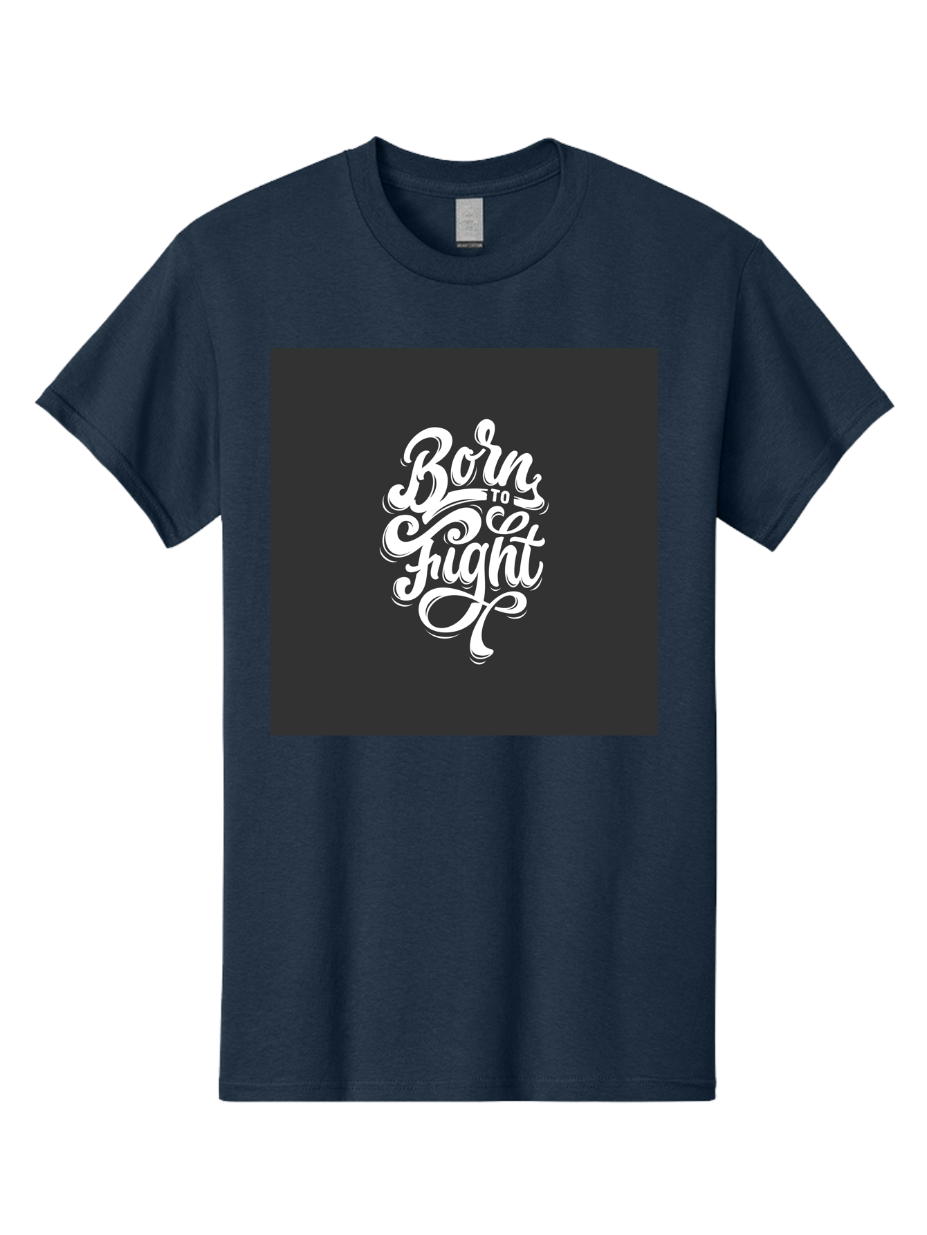 Born-To-Fight Men'S Graphic Tee, 100% Cotton, Comfortable Casual Summer Wear, Machine Washable, Motivational Quote, Inspirational Phrase, Bold Typography, White Lettering, Dark Background, Stylized Font, Fighting Spirit, Motivational Words Aab462