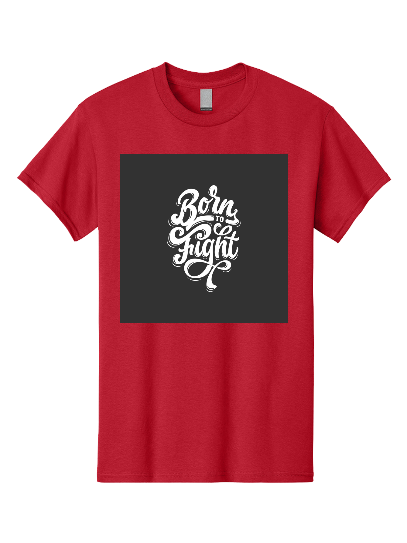 Born-To-Fight Men'S Graphic Tee, 100% Cotton, Comfortable Casual Summer Wear, Machine Washable, Motivational Quote, Inspirational Phrase, Bold Typography, White Lettering, Dark Background, Stylized Font, Fighting Spirit, Motivational Words Aab462