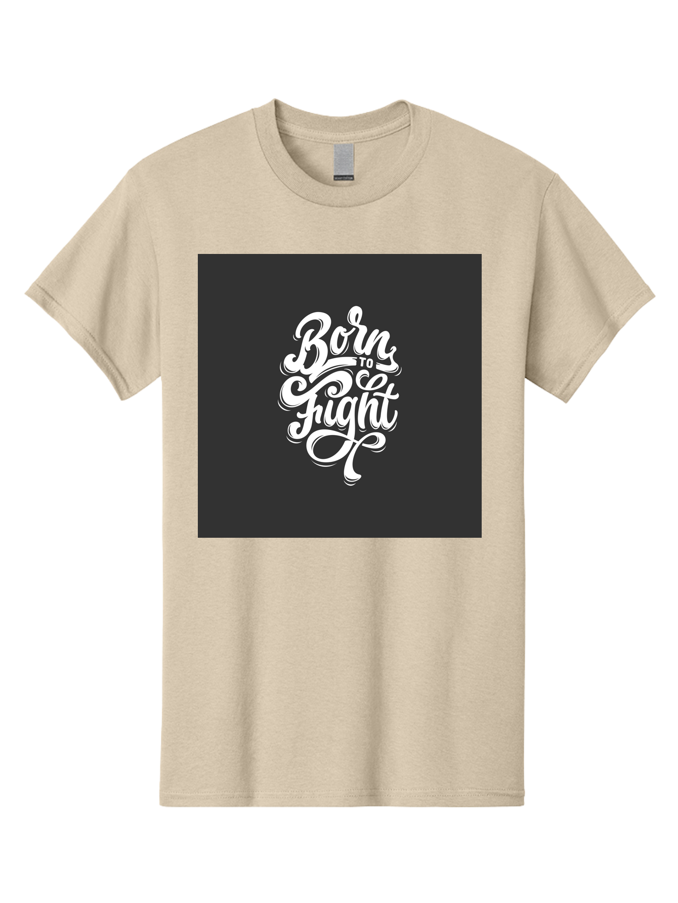 Born-To-Fight Men'S Graphic Tee, 100% Cotton, Comfortable Casual Summer Wear, Machine Washable, Motivational Quote, Inspirational Phrase, Bold Typography, White Lettering, Dark Background, Stylized Font, Fighting Spirit, Motivational Words Aab462