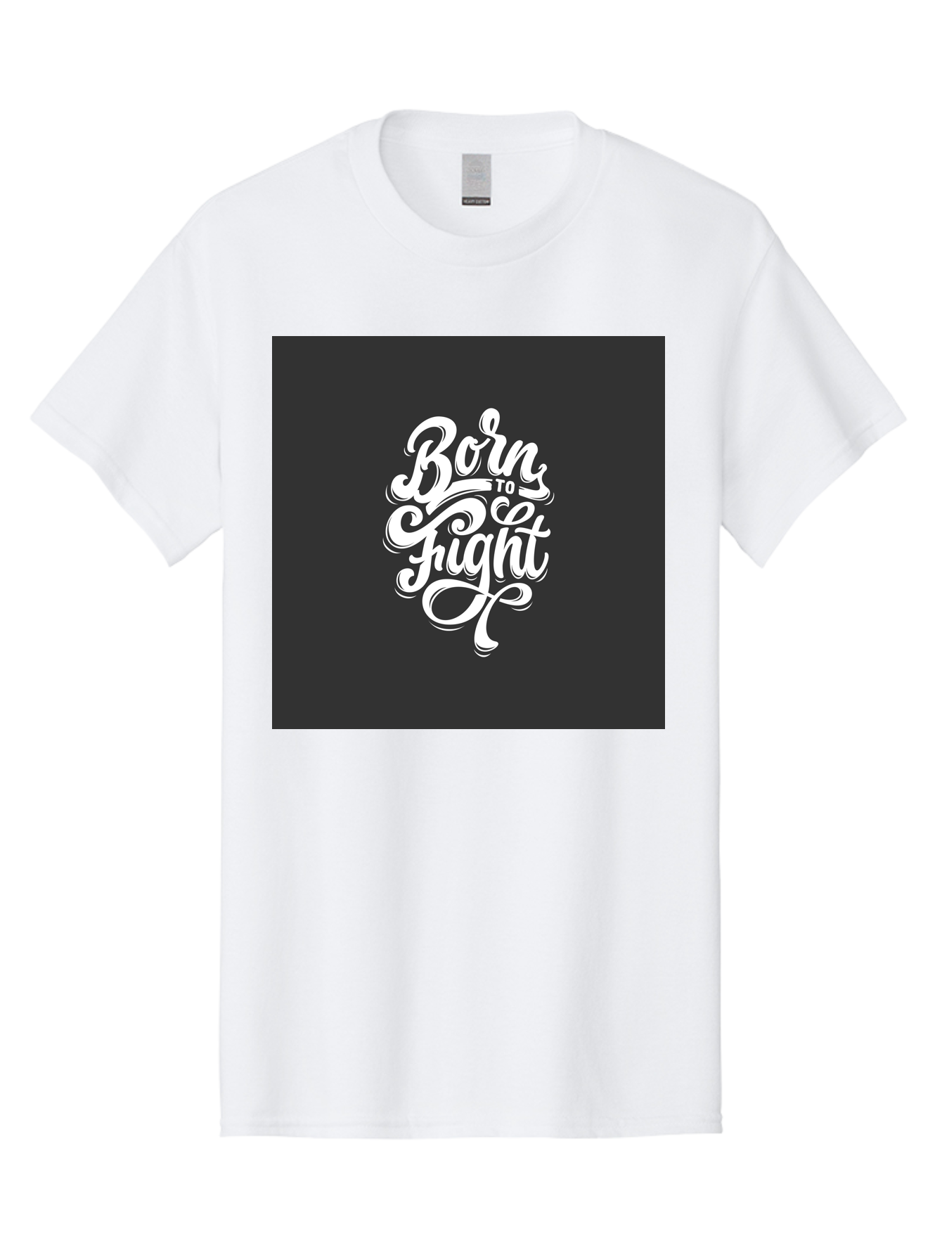 Born-To-Fight Men'S Graphic Tee, 100% Cotton, Comfortable Casual Summer Wear, Machine Washable, Motivational Quote, Inspirational Phrase, Bold Typography, White Lettering, Dark Background, Stylized Font, Fighting Spirit, Motivational Words Aab462