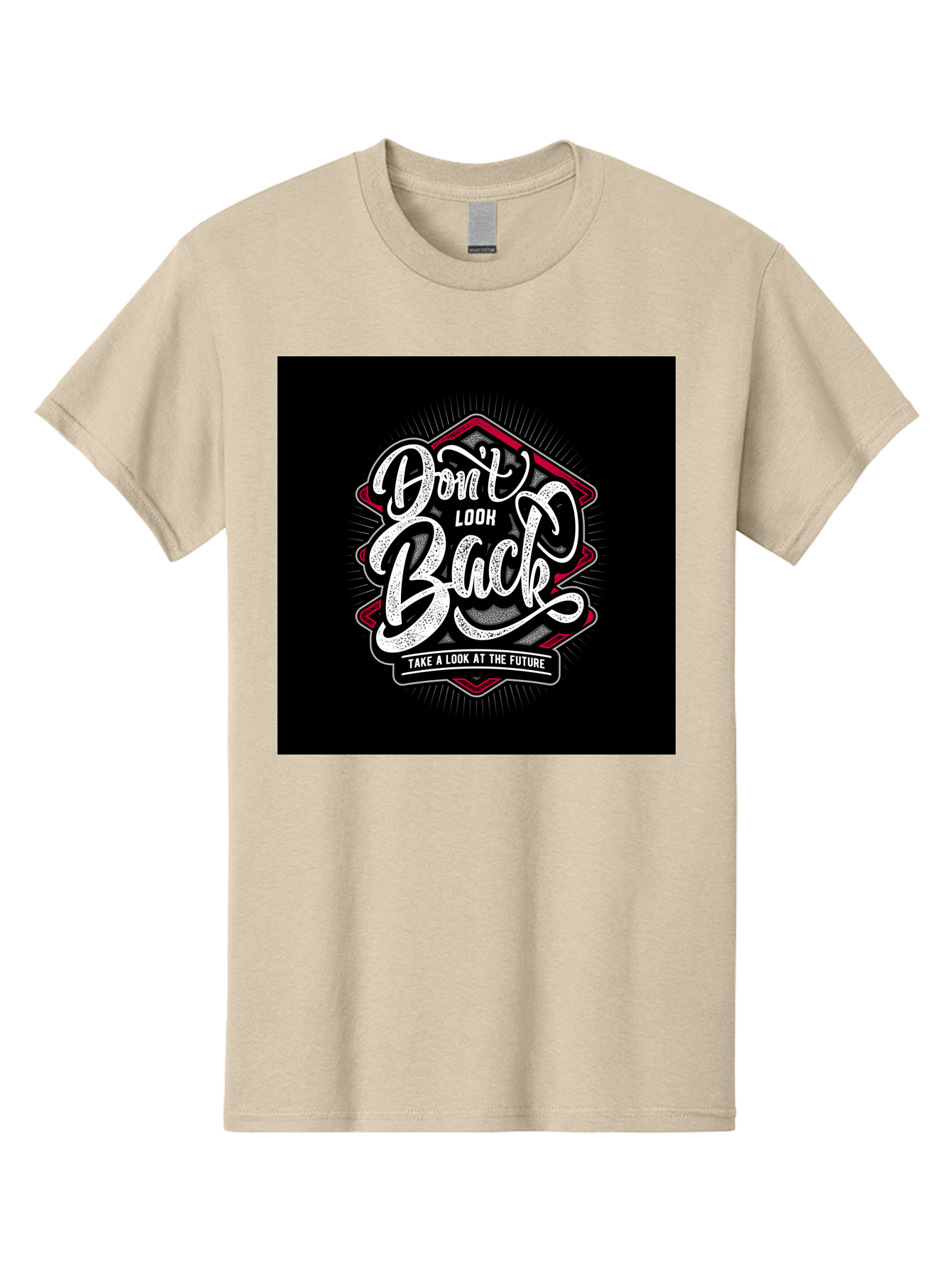 Don-T-Look-Back Men'S Graphic Tee, 100% Cotton, Comfortable Casual Summer Wear, Machine Washable, Motivational Quote, Inspirational Saying, Don'T Look Back, Take A Look At The Future, Motivational Poster, Typography Art, Bold Font, Aab465