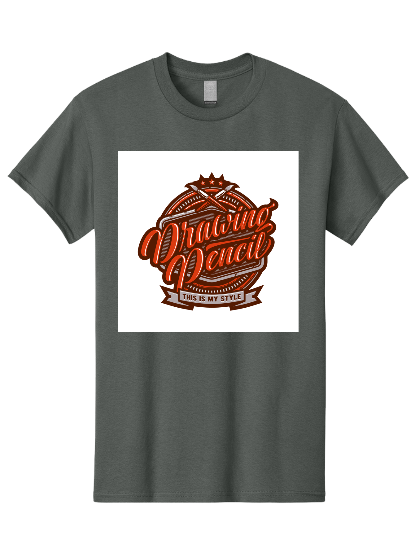 Drawing-Pencil Men'S Graphic Tee, 100% Cotton, Comfortable Casual Summer Wear, Machine Washable, Artistic Expression, Drawing Tools, Creative Style, Vintage Graphics, Artistic Pencils, Illustration Design, Sketching Supplies, Drawing Pencil, Aab466