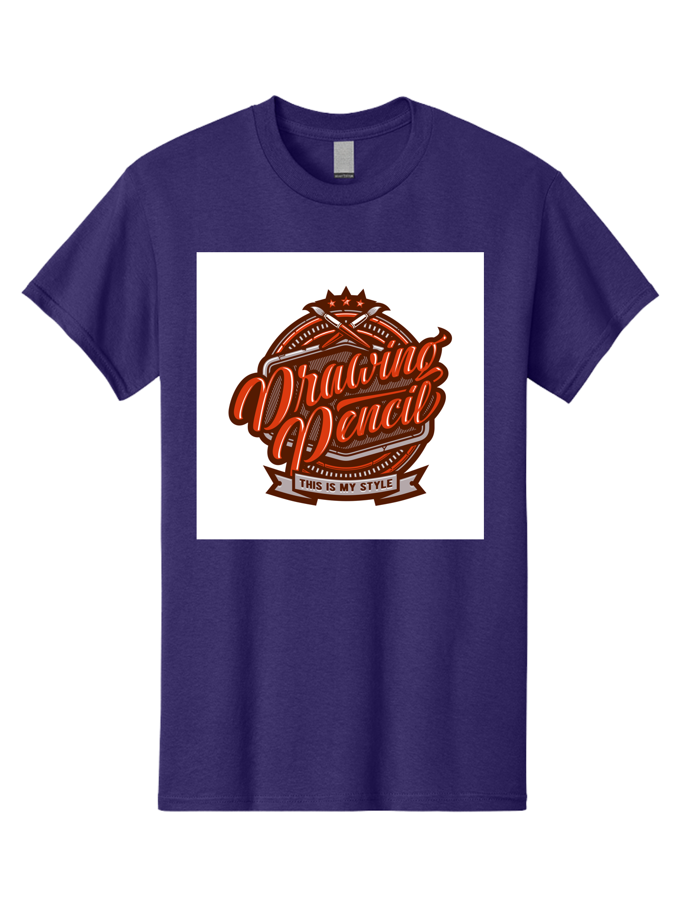 Drawing-Pencil Men'S Graphic Tee, 100% Cotton, Comfortable Casual Summer Wear, Machine Washable, Artistic Expression, Drawing Tools, Creative Style, Vintage Graphics, Artistic Pencils, Illustration Design, Sketching Supplies, Drawing Pencil, Aab466