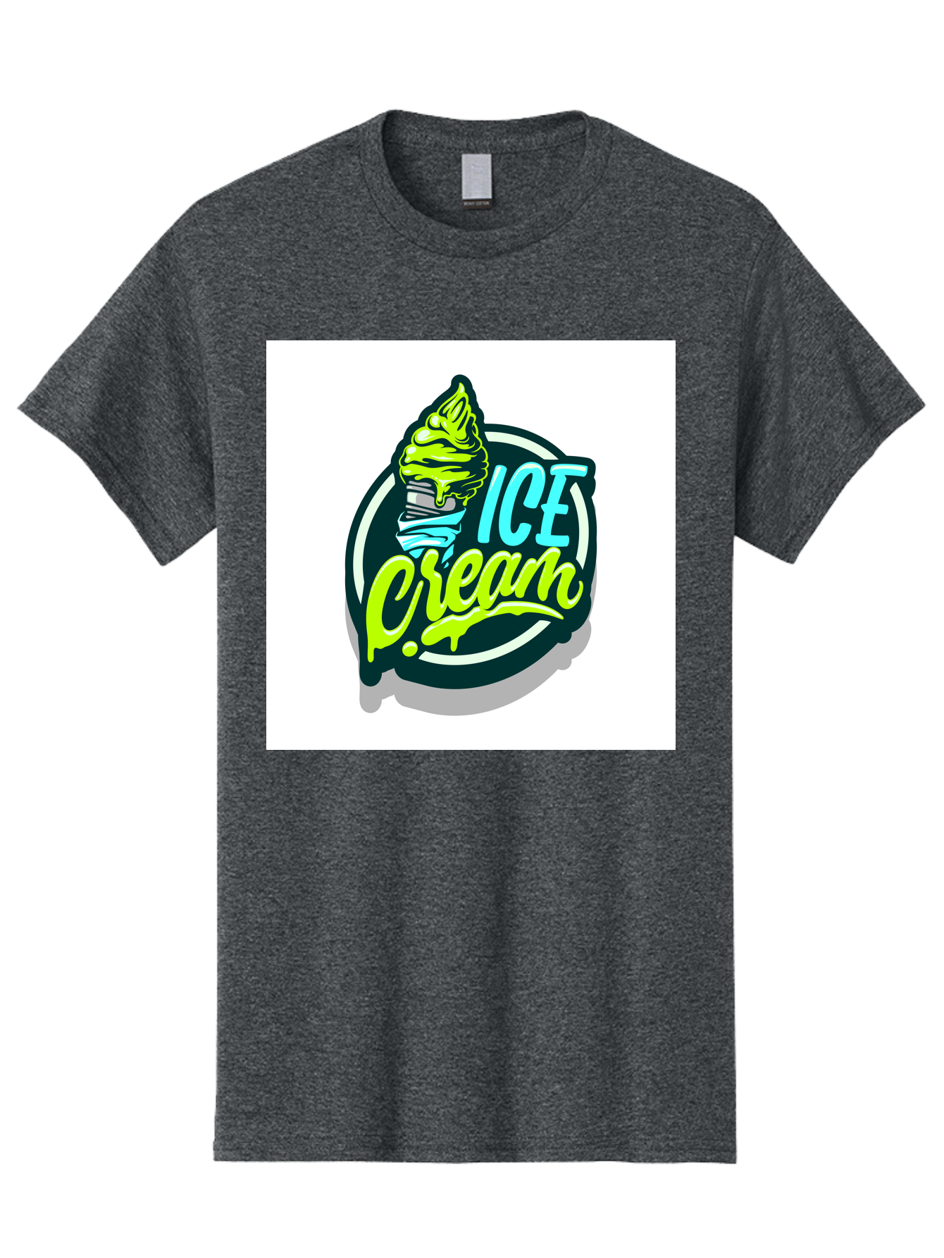 Ice-Cream Men'S Graphic Tee, 100% Cotton, Comfortable Casual Summer Wear, Machine Washable, Ice Cream Cone, Sweet Treats, Dessert Lovers, Frozen Yogurt, Creamy Texture, Colorful Graphics, Playful Design, Sweet Tooth, Indulgent Pleasures, Aab471