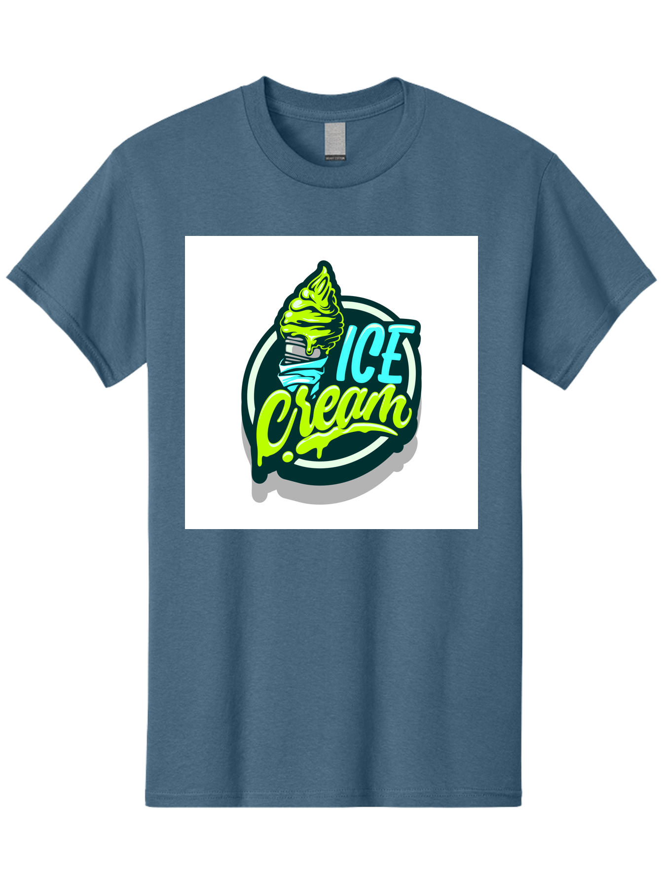 Ice-Cream Men'S Graphic Tee, 100% Cotton, Comfortable Casual Summer Wear, Machine Washable, Ice Cream Cone, Sweet Treats, Dessert Lovers, Frozen Yogurt, Creamy Texture, Colorful Graphics, Playful Design, Sweet Tooth, Indulgent Pleasures, Aab471