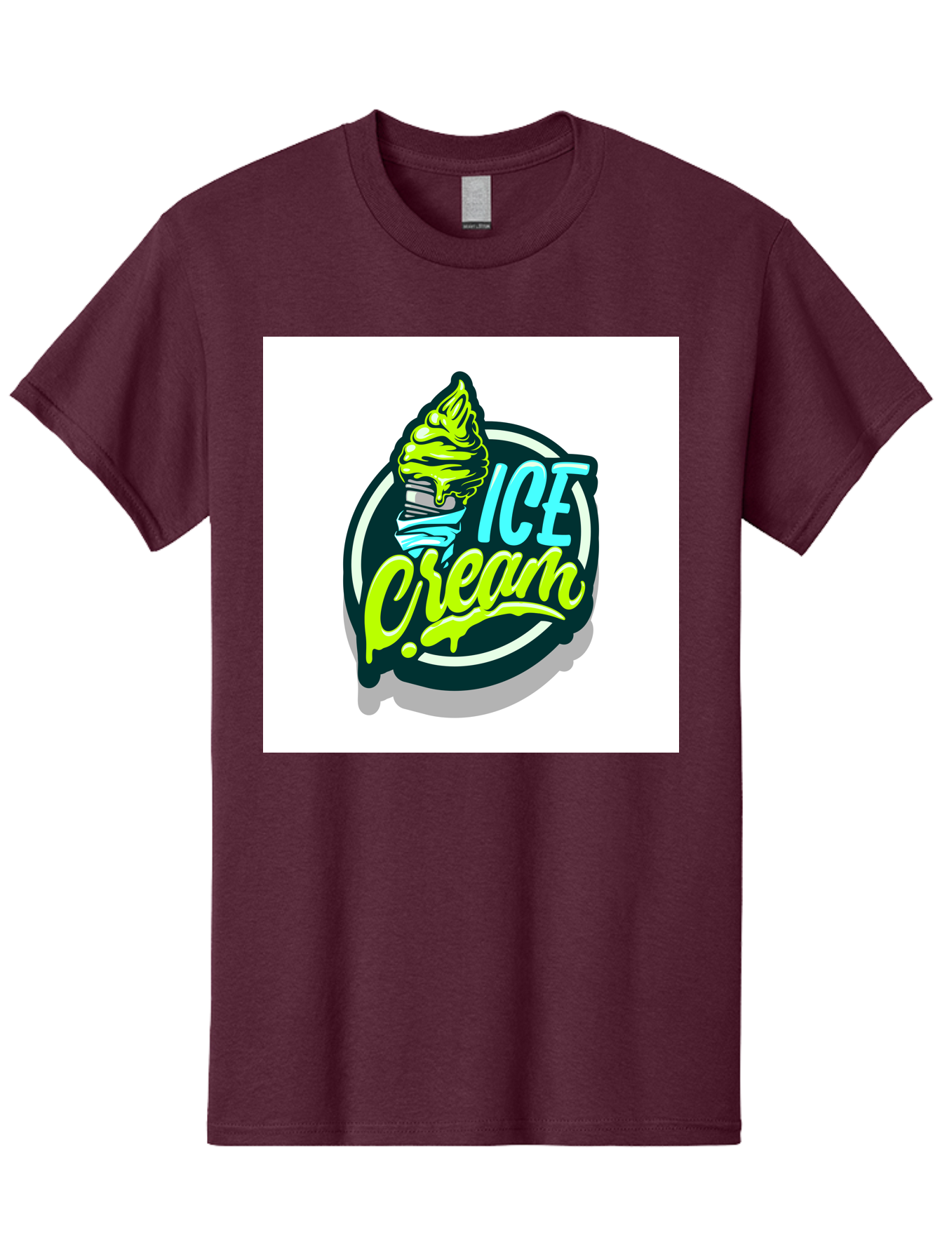 Ice-Cream Men'S Graphic Tee, 100% Cotton, Comfortable Casual Summer Wear, Machine Washable, Ice Cream Cone, Sweet Treats, Dessert Lovers, Frozen Yogurt, Creamy Texture, Colorful Graphics, Playful Design, Sweet Tooth, Indulgent Pleasures, Aab471