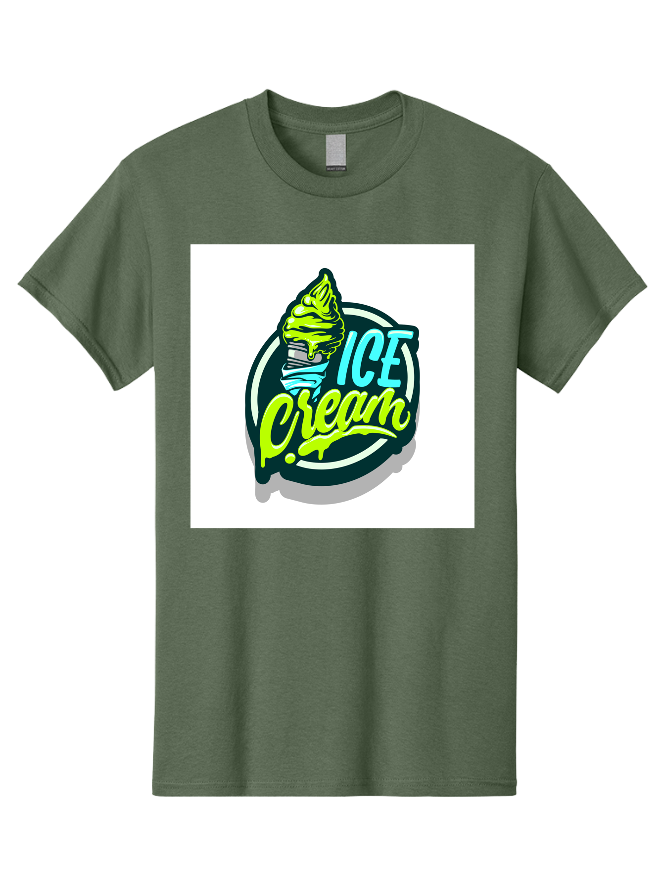 Ice-Cream Men'S Graphic Tee, 100% Cotton, Comfortable Casual Summer Wear, Machine Washable, Ice Cream Cone, Sweet Treats, Dessert Lovers, Frozen Yogurt, Creamy Texture, Colorful Graphics, Playful Design, Sweet Tooth, Indulgent Pleasures, Aab471