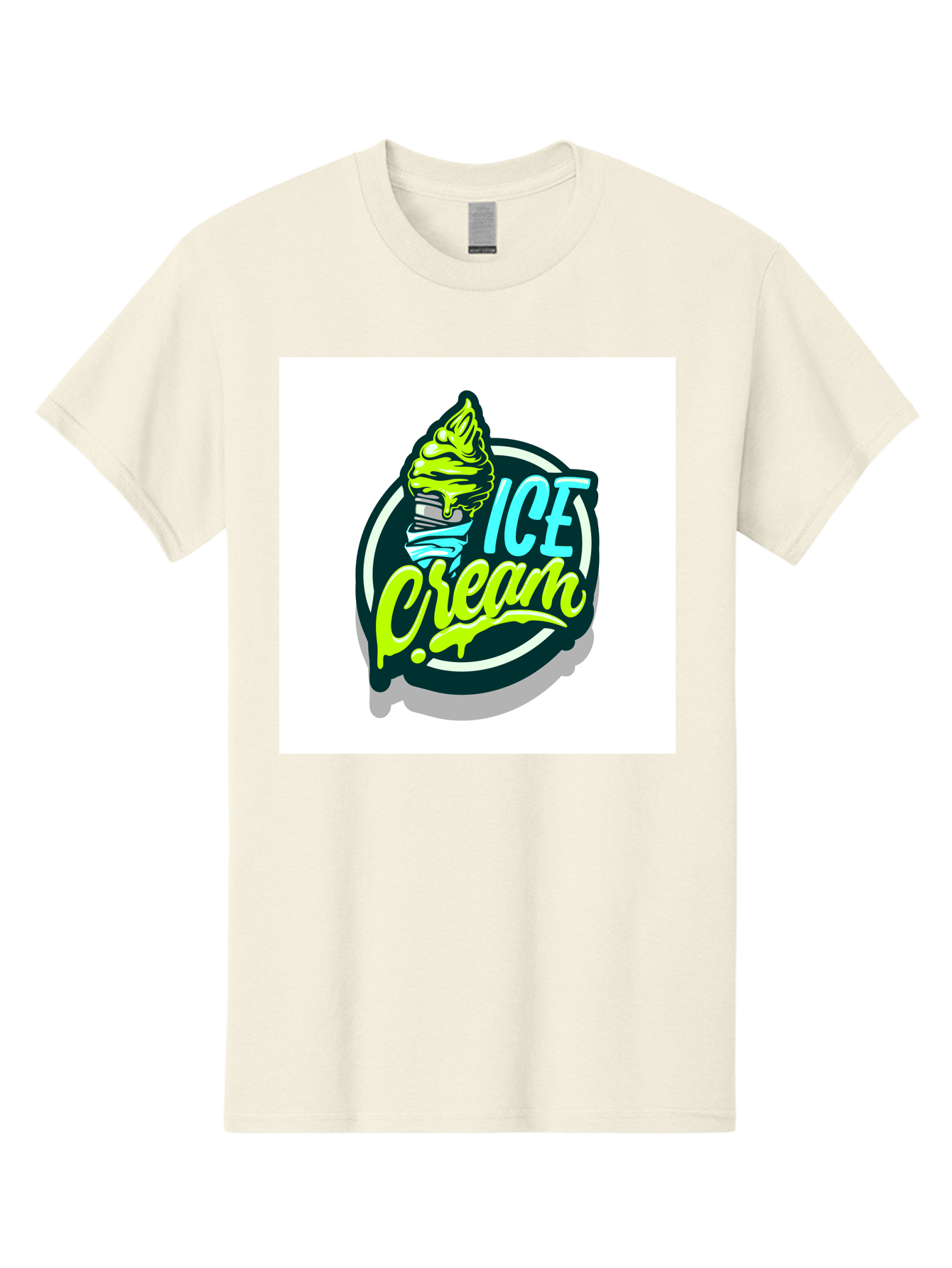 Ice-Cream Men'S Graphic Tee, 100% Cotton, Comfortable Casual Summer Wear, Machine Washable, Ice Cream Cone, Sweet Treats, Dessert Lovers, Frozen Yogurt, Creamy Texture, Colorful Graphics, Playful Design, Sweet Tooth, Indulgent Pleasures, Aab471