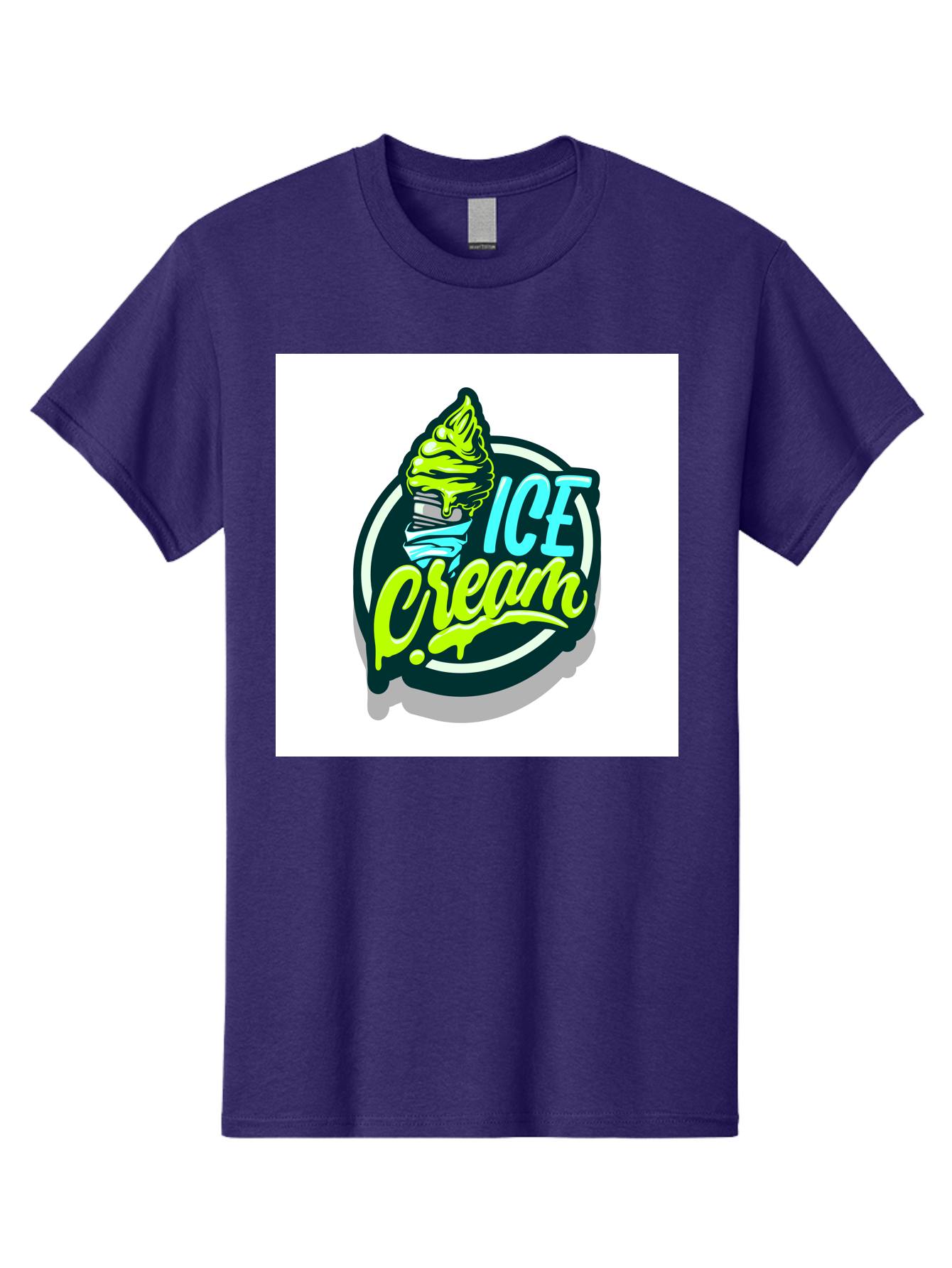 Ice-Cream Men'S Graphic Tee, 100% Cotton, Comfortable Casual Summer Wear, Machine Washable, Ice Cream Cone, Sweet Treats, Dessert Lovers, Frozen Yogurt, Creamy Texture, Colorful Graphics, Playful Design, Sweet Tooth, Indulgent Pleasures, Aab471