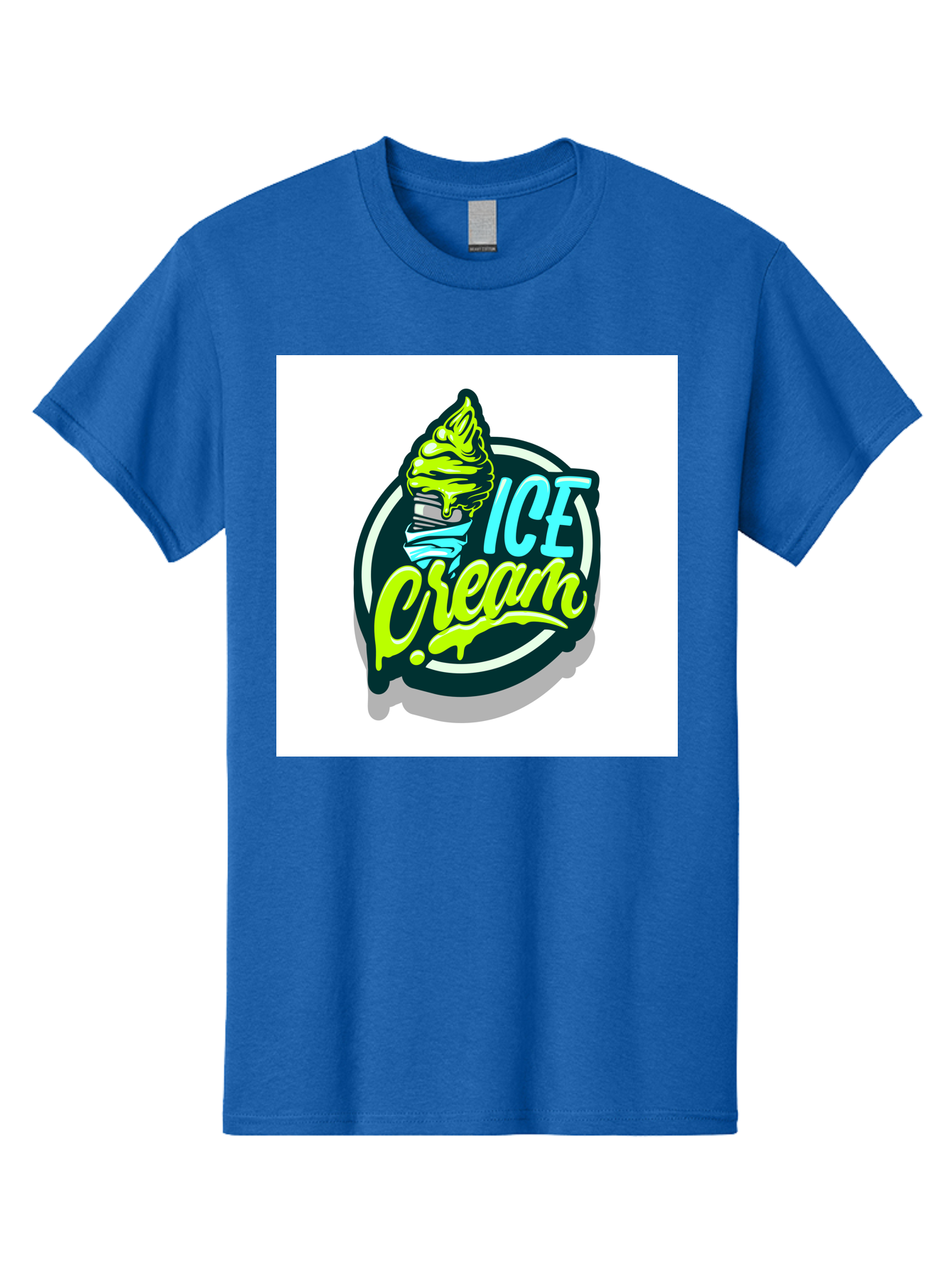 Ice-Cream Men'S Graphic Tee, 100% Cotton, Comfortable Casual Summer Wear, Machine Washable, Ice Cream Cone, Sweet Treats, Dessert Lovers, Frozen Yogurt, Creamy Texture, Colorful Graphics, Playful Design, Sweet Tooth, Indulgent Pleasures, Aab471