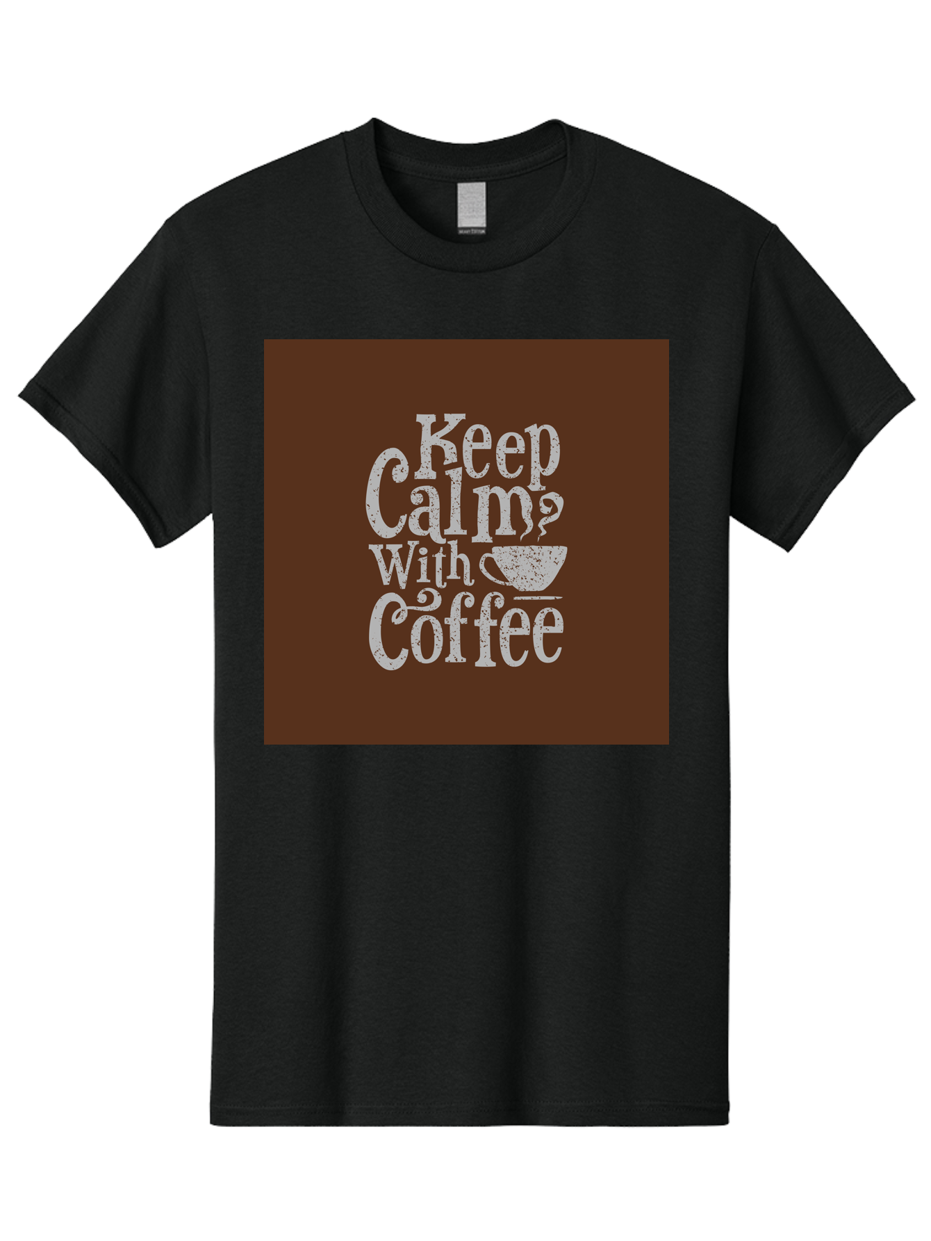 Keep-Calm-With-Coffee Men'S Graphic Tee, 100% Cotton, Comfortable Casual Summer Wear, Machine Washable, Coffee Quote, Coffee Inspiration, Calm Vibes, Coffee Lover, Morning Motivation, Coffee Break, Coffee Culture Aab472