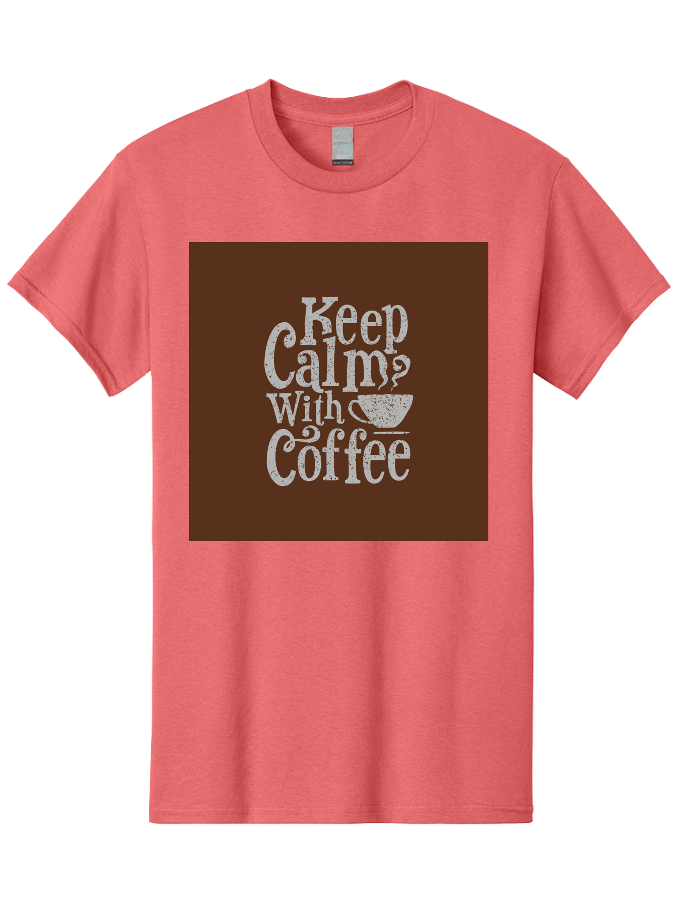 Keep-Calm-With-Coffee Men'S Graphic Tee, 100% Cotton, Comfortable Casual Summer Wear, Machine Washable, Coffee Quote, Coffee Inspiration, Calm Vibes, Coffee Lover, Morning Motivation, Coffee Break, Coffee Culture Aab472