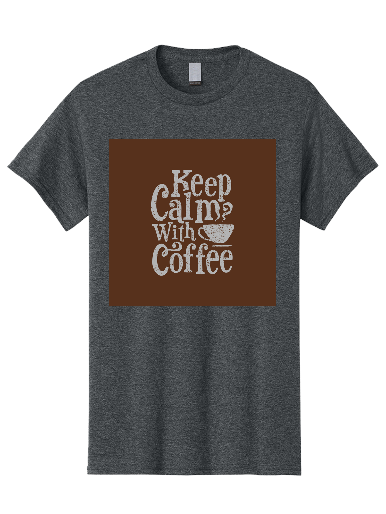 Keep-Calm-With-Coffee Men'S Graphic Tee, 100% Cotton, Comfortable Casual Summer Wear, Machine Washable, Coffee Quote, Coffee Inspiration, Calm Vibes, Coffee Lover, Morning Motivation, Coffee Break, Coffee Culture Aab472
