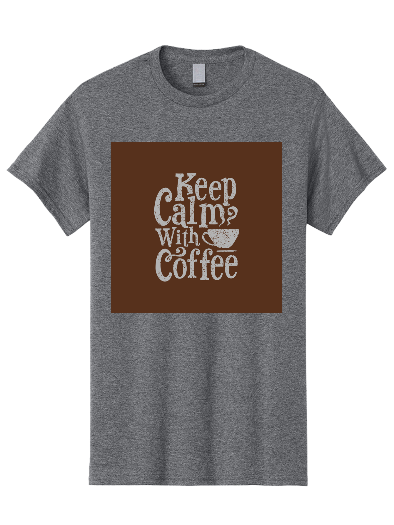 Keep-Calm-With-Coffee Men'S Graphic Tee, 100% Cotton, Comfortable Casual Summer Wear, Machine Washable, Coffee Quote, Coffee Inspiration, Calm Vibes, Coffee Lover, Morning Motivation, Coffee Break, Coffee Culture Aab472