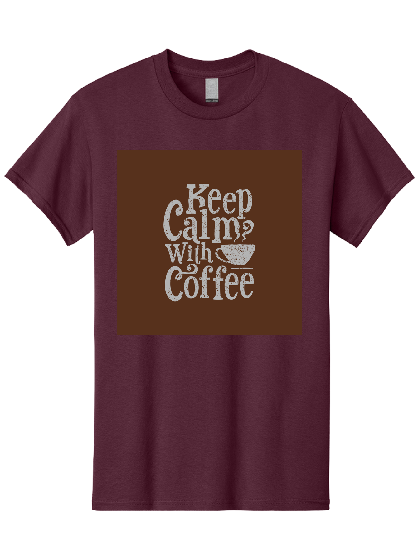 Keep-Calm-With-Coffee Men'S Graphic Tee, 100% Cotton, Comfortable Casual Summer Wear, Machine Washable, Coffee Quote, Coffee Inspiration, Calm Vibes, Coffee Lover, Morning Motivation, Coffee Break, Coffee Culture Aab472
