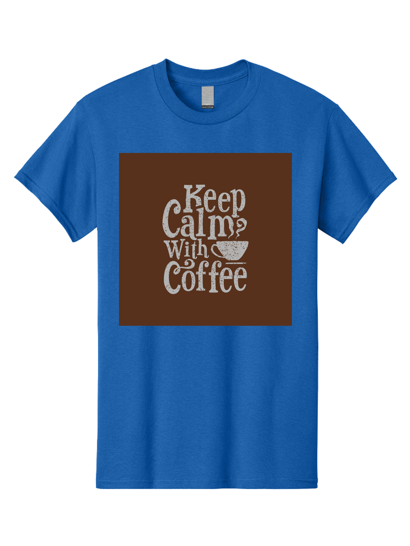 Keep-Calm-With-Coffee Men'S Graphic Tee, 100% Cotton, Comfortable Casual Summer Wear, Machine Washable, Coffee Quote, Coffee Inspiration, Calm Vibes, Coffee Lover, Morning Motivation, Coffee Break, Coffee Culture Aab472