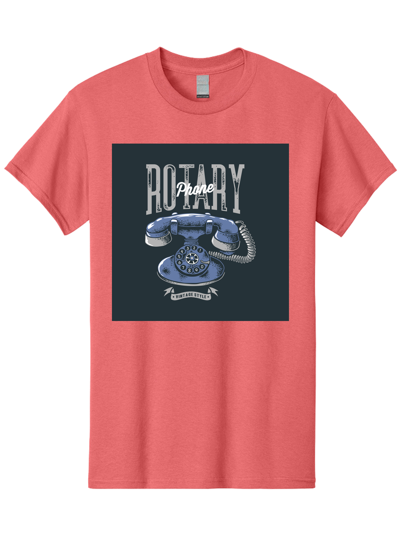 Rotary-Phone Men'S Graphic Tee, 100% Cotton, Comfortable Casual Summer Wear, Machine Washable, Vintage Rotary Phone, Retro Telephone, Classic Communication, Nostalgic Device, Antique Technology, Vintage Style, Retro Design, Old Fashioned Phone Aab477