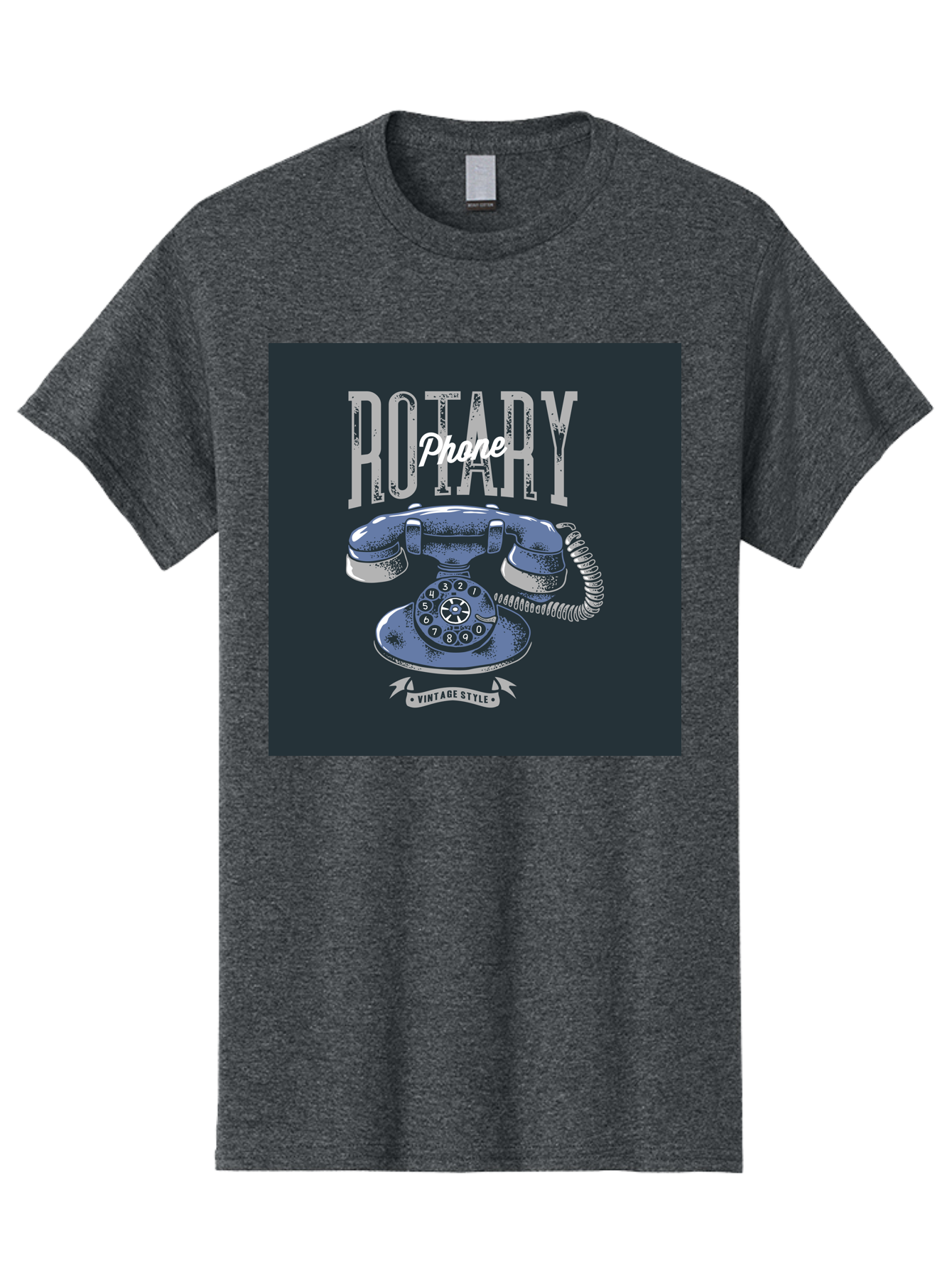 Rotary-Phone Men'S Graphic Tee, 100% Cotton, Comfortable Casual Summer Wear, Machine Washable, Vintage Rotary Phone, Retro Telephone, Classic Communication, Nostalgic Device, Antique Technology, Vintage Style, Retro Design, Old Fashioned Phone Aab477