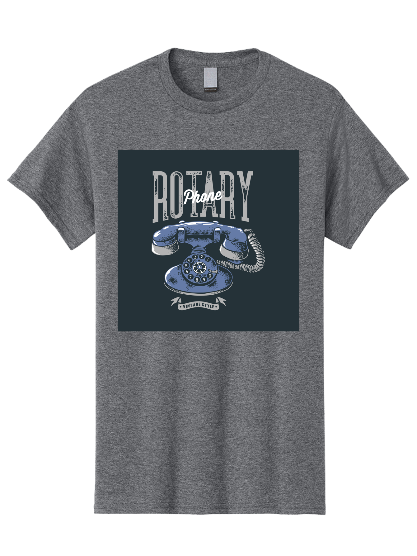 Rotary-Phone Men'S Graphic Tee, 100% Cotton, Comfortable Casual Summer Wear, Machine Washable, Vintage Rotary Phone, Retro Telephone, Classic Communication, Nostalgic Device, Antique Technology, Vintage Style, Retro Design, Old Fashioned Phone Aab477