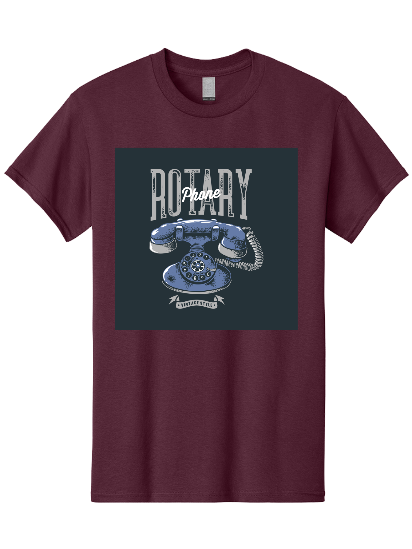 Rotary-Phone Men'S Graphic Tee, 100% Cotton, Comfortable Casual Summer Wear, Machine Washable, Vintage Rotary Phone, Retro Telephone, Classic Communication, Nostalgic Device, Antique Technology, Vintage Style, Retro Design, Old Fashioned Phone Aab477