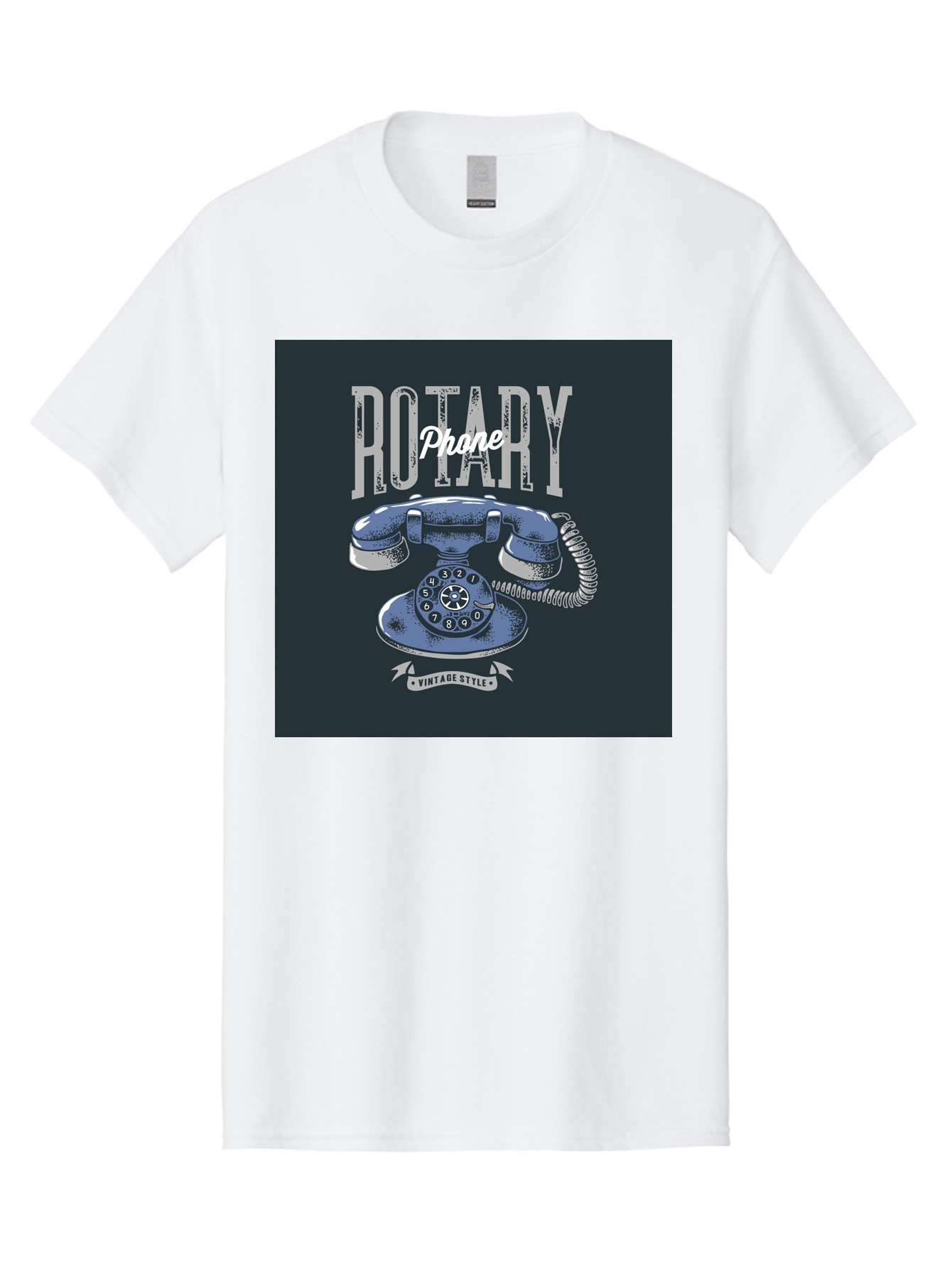 Rotary-Phone Men'S Graphic Tee, 100% Cotton, Comfortable Casual Summer Wear, Machine Washable, Vintage Rotary Phone, Retro Telephone, Classic Communication, Nostalgic Device, Antique Technology, Vintage Style, Retro Design, Old Fashioned Phone Aab477