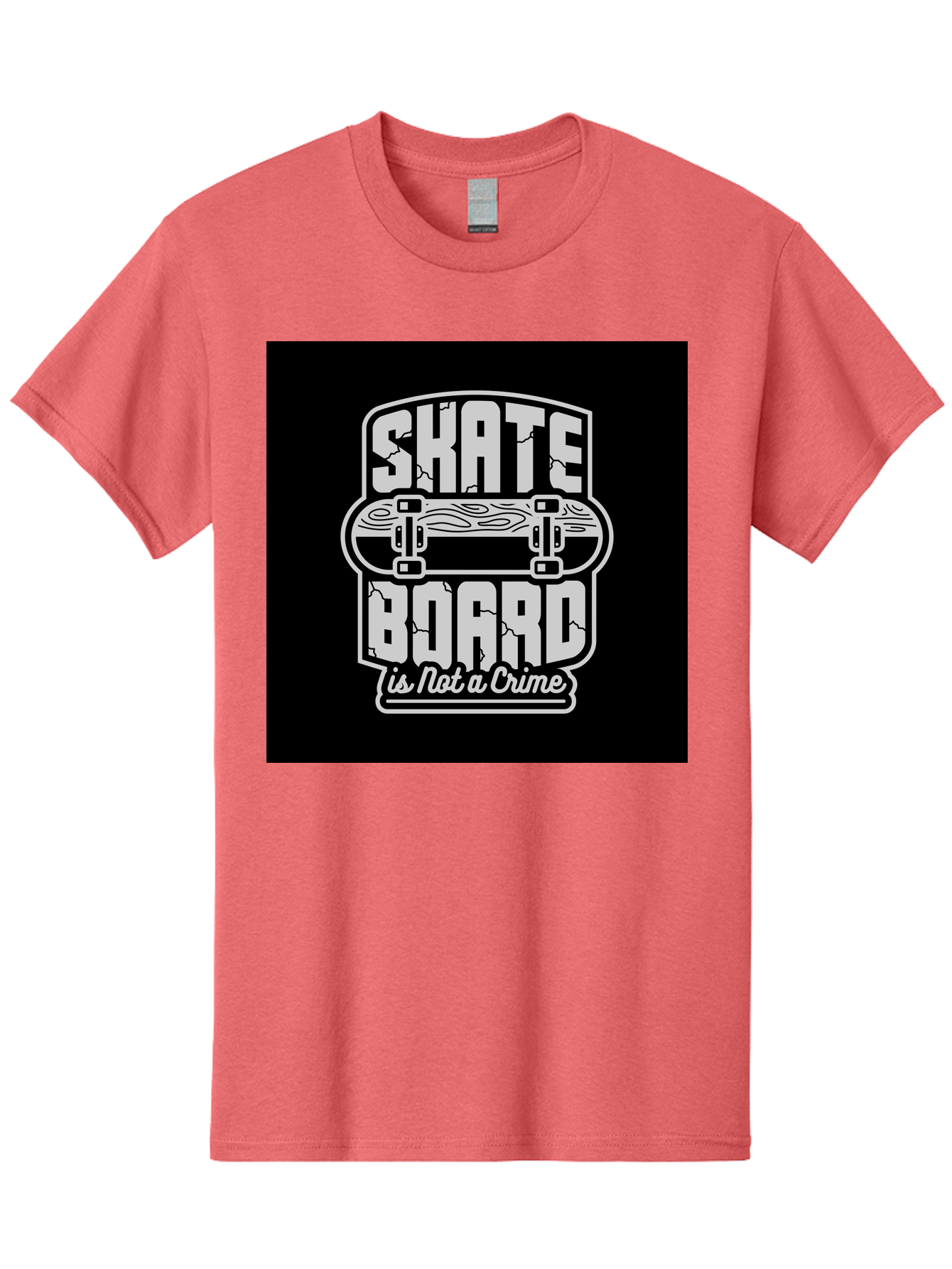 Skateboard-Is-Not-A-Crime Men'S Graphic Tee, 100% Cotton, Comfortable Casual Summer Wear, Machine Washable, Skateboard Graphic, Skate Culture, Streetwear Fashion, Rebellious Style, Bold Typography, Urban Lifestyle, Extreme Sports, Aab481