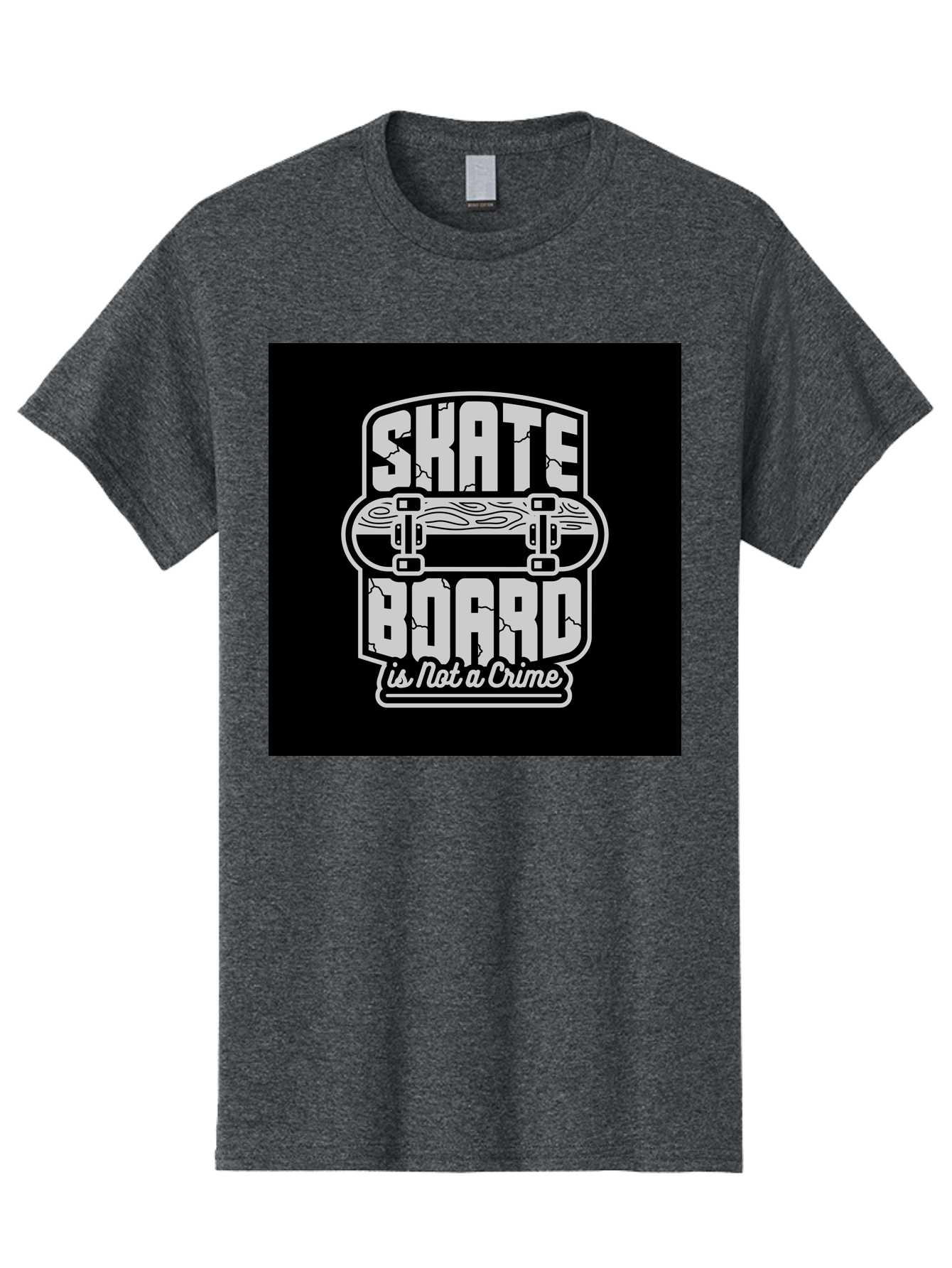 Skateboard-Is-Not-A-Crime Men'S Graphic Tee, 100% Cotton, Comfortable Casual Summer Wear, Machine Washable, Skateboard Graphic, Skate Culture, Streetwear Fashion, Rebellious Style, Bold Typography, Urban Lifestyle, Extreme Sports, Aab481