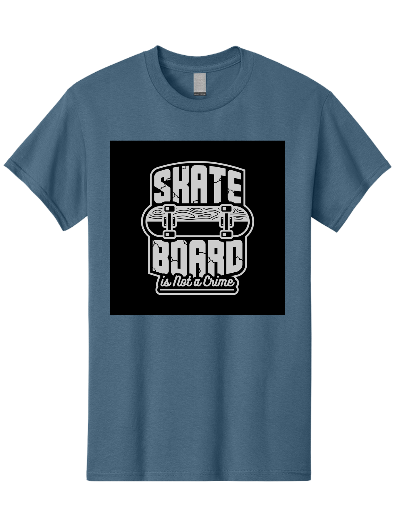Skateboard-Is-Not-A-Crime Men'S Graphic Tee, 100% Cotton, Comfortable Casual Summer Wear, Machine Washable, Skateboard Graphic, Skate Culture, Streetwear Fashion, Rebellious Style, Bold Typography, Urban Lifestyle, Extreme Sports, Aab481