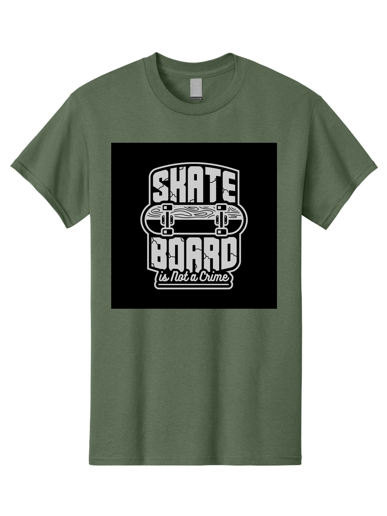 Skateboard-Is-Not-A-Crime Men'S Graphic Tee, 100% Cotton, Comfortable Casual Summer Wear, Machine Washable, Skateboard Graphic, Skate Culture, Streetwear Fashion, Rebellious Style, Bold Typography, Urban Lifestyle, Extreme Sports, Aab481