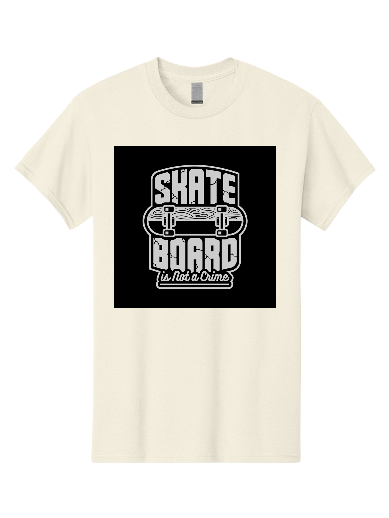 Skateboard-Is-Not-A-Crime Men'S Graphic Tee, 100% Cotton, Comfortable Casual Summer Wear, Machine Washable, Skateboard Graphic, Skate Culture, Streetwear Fashion, Rebellious Style, Bold Typography, Urban Lifestyle, Extreme Sports, Aab481