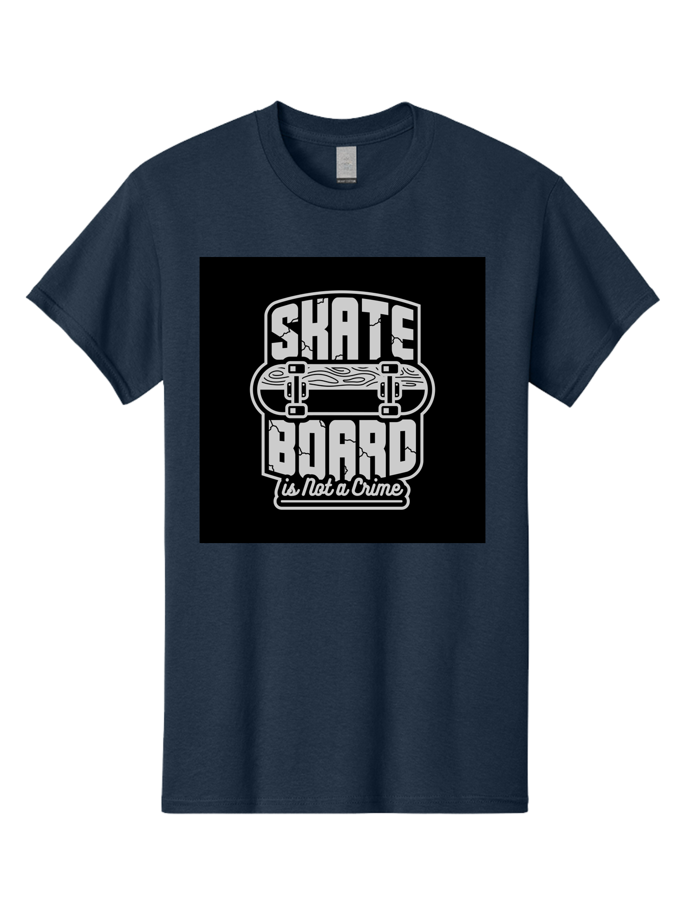 Skateboard-Is-Not-A-Crime Men'S Graphic Tee, 100% Cotton, Comfortable Casual Summer Wear, Machine Washable, Skateboard Graphic, Skate Culture, Streetwear Fashion, Rebellious Style, Bold Typography, Urban Lifestyle, Extreme Sports, Aab481