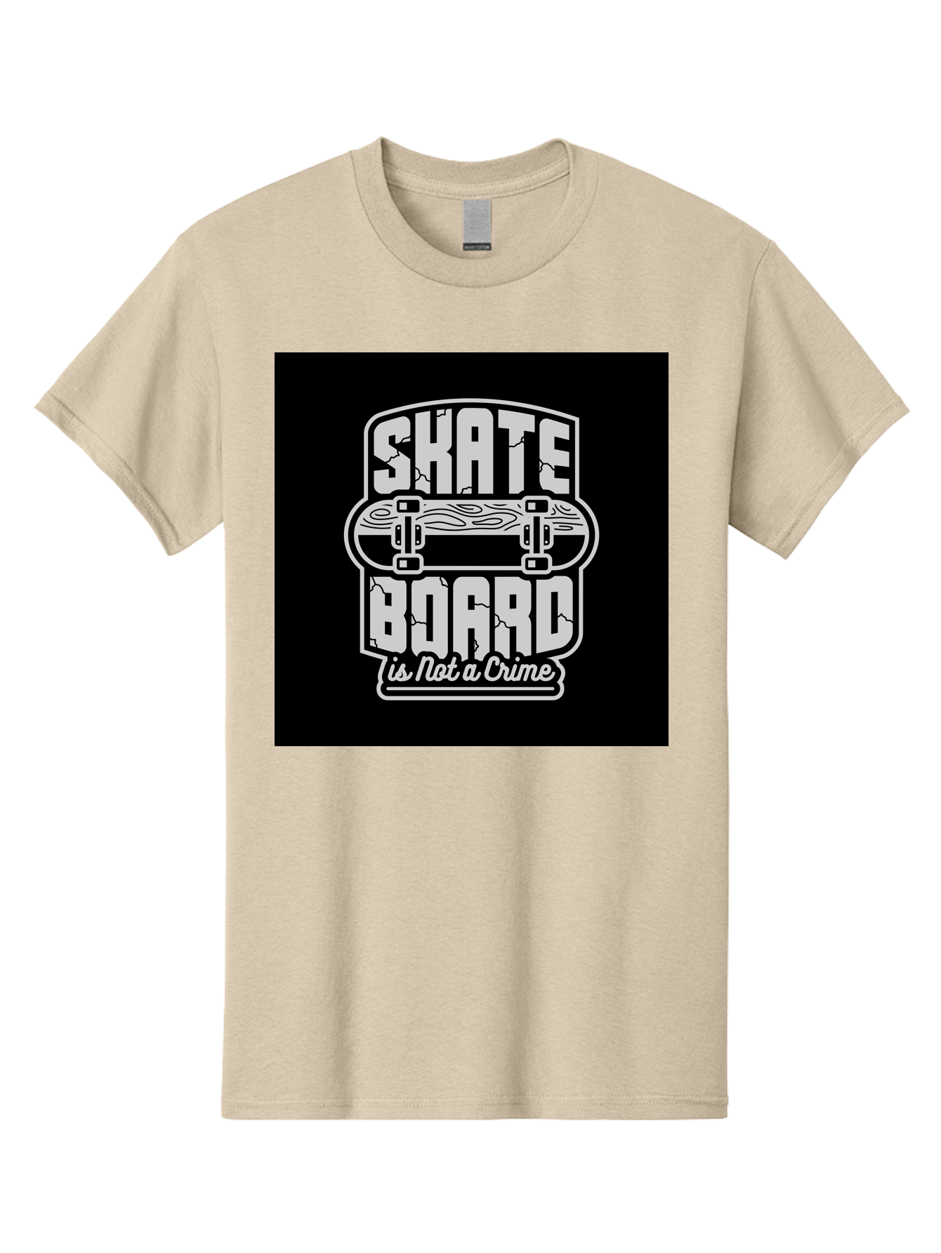 Skateboard-Is-Not-A-Crime Men'S Graphic Tee, 100% Cotton, Comfortable Casual Summer Wear, Machine Washable, Skateboard Graphic, Skate Culture, Streetwear Fashion, Rebellious Style, Bold Typography, Urban Lifestyle, Extreme Sports, Aab481