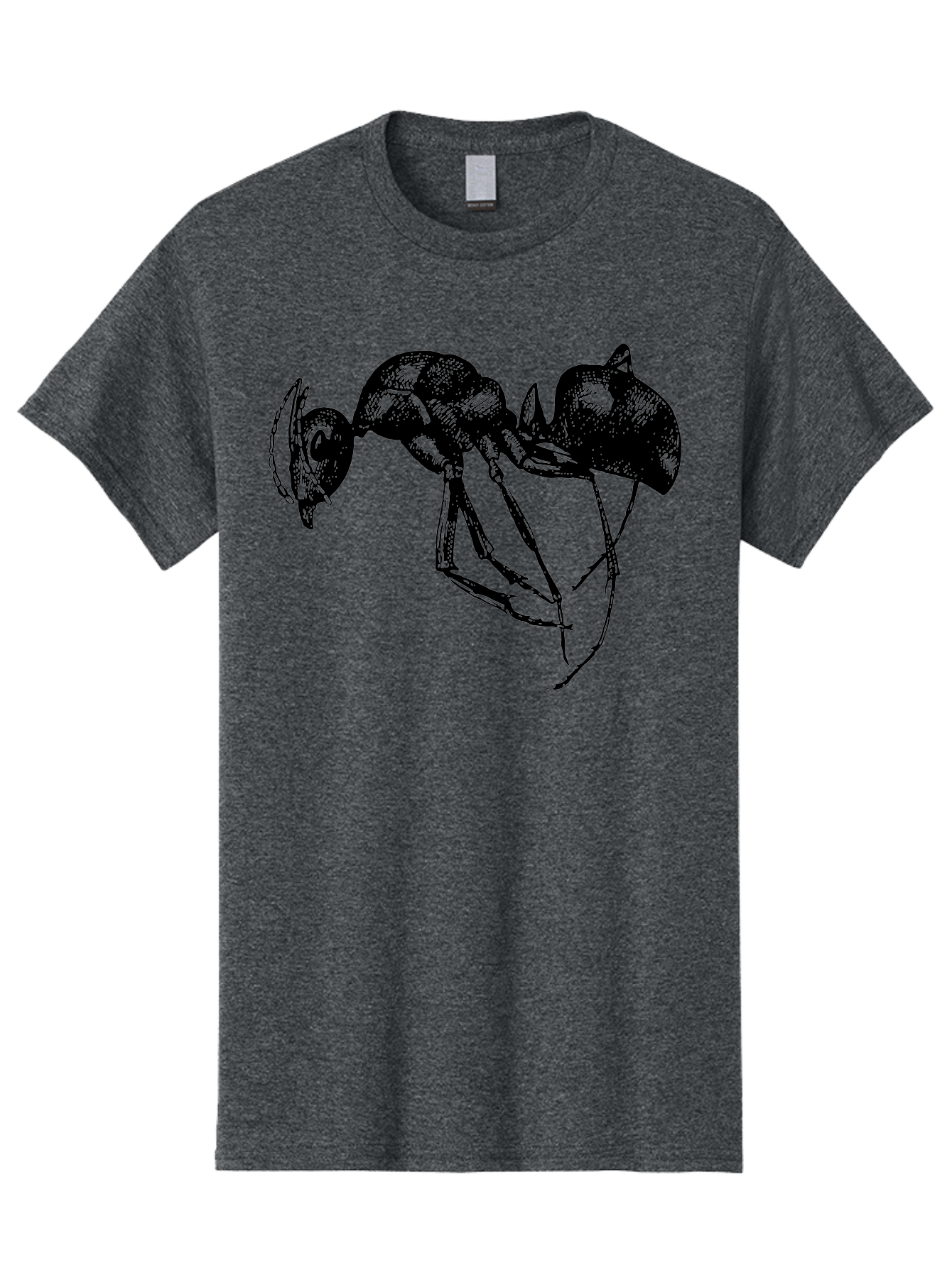 Ant Men'S Graphic Tee, 100% Cotton, Comfortable Casual Summer Wear, Machine Washable, Black Ant, Insect Illustration, Detailed Drawing, Sketch Art, Nature Graphic, Bug Design, Entomology, Wildlife Art Aab496