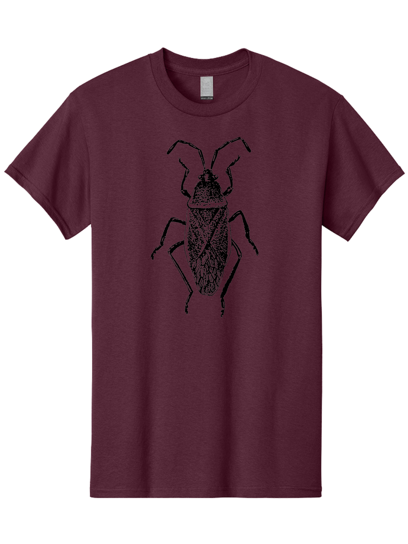 Assassin-Bug Men'S Graphic Tee, 100% Cotton, Comfortable Casual Summer Wear, Machine Washable, Assassin Bug, Insect Anatomy, Entomology Art, Detailed Illustration, Black And Green, Vintage Style, Insect Wings, Bug Legs, Creepy Crawlers Aab497