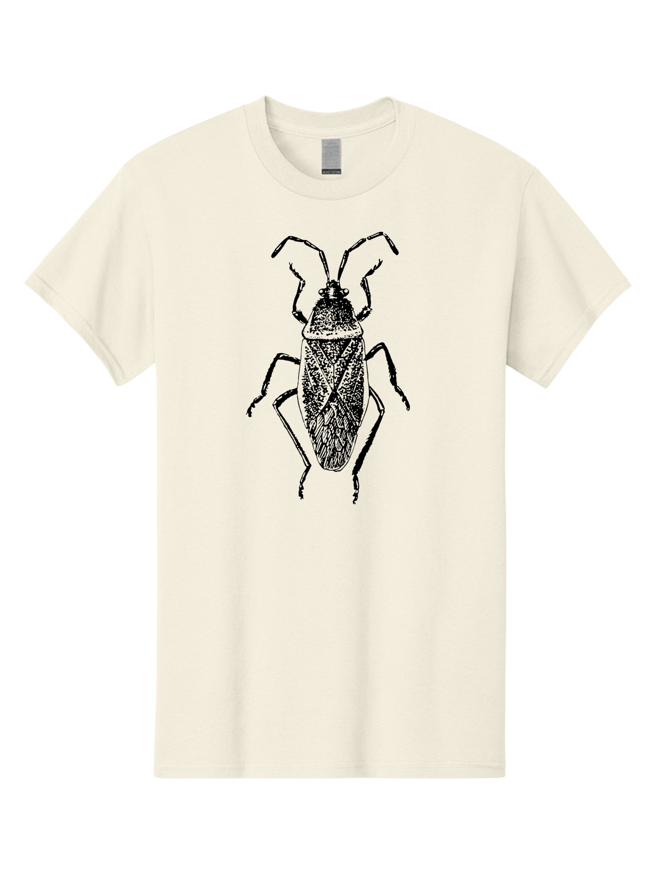 Assassin-Bug Men'S Graphic Tee, 100% Cotton, Comfortable Casual Summer Wear, Machine Washable, Assassin Bug, Insect Anatomy, Entomology Art, Detailed Illustration, Black And Green, Vintage Style, Insect Wings, Bug Legs, Creepy Crawlers Aab497