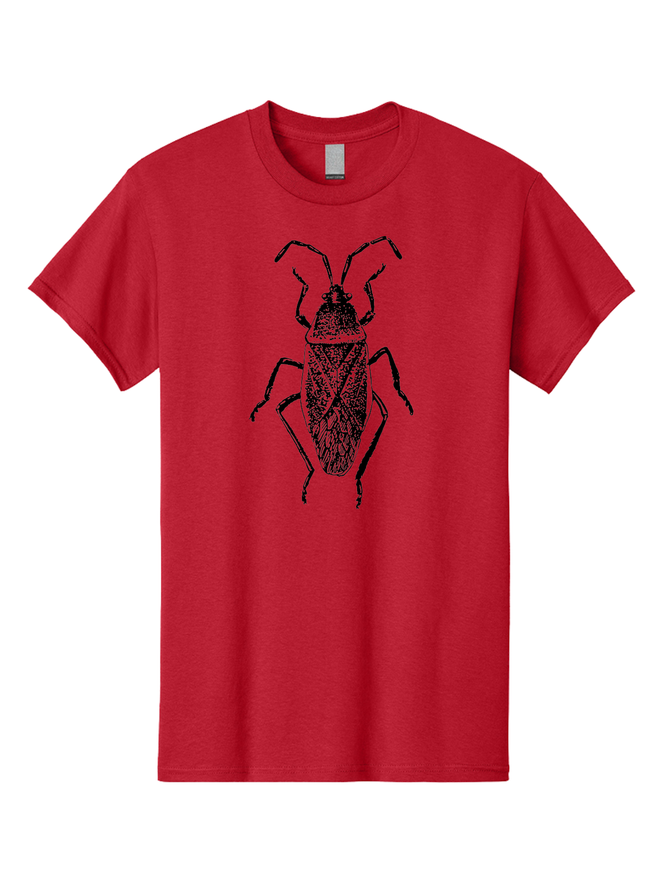 Assassin-Bug Men'S Graphic Tee, 100% Cotton, Comfortable Casual Summer Wear, Machine Washable, Assassin Bug, Insect Anatomy, Entomology Art, Detailed Illustration, Black And Green, Vintage Style, Insect Wings, Bug Legs, Creepy Crawlers Aab497